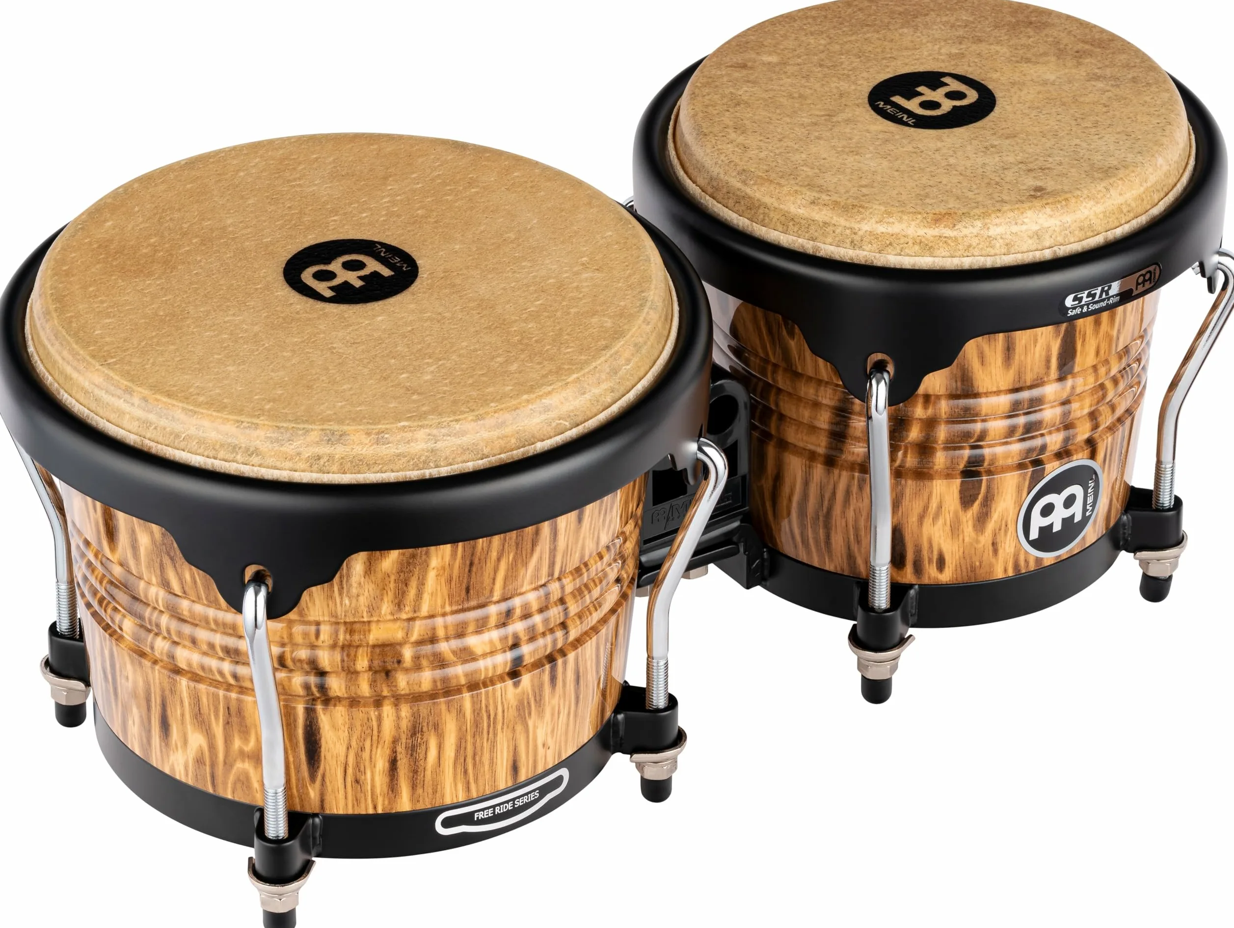 Meinl FreeRide Des. Bongos FWB190LB, 6 3/4"+8", Leopard Burl #LB - Bongo