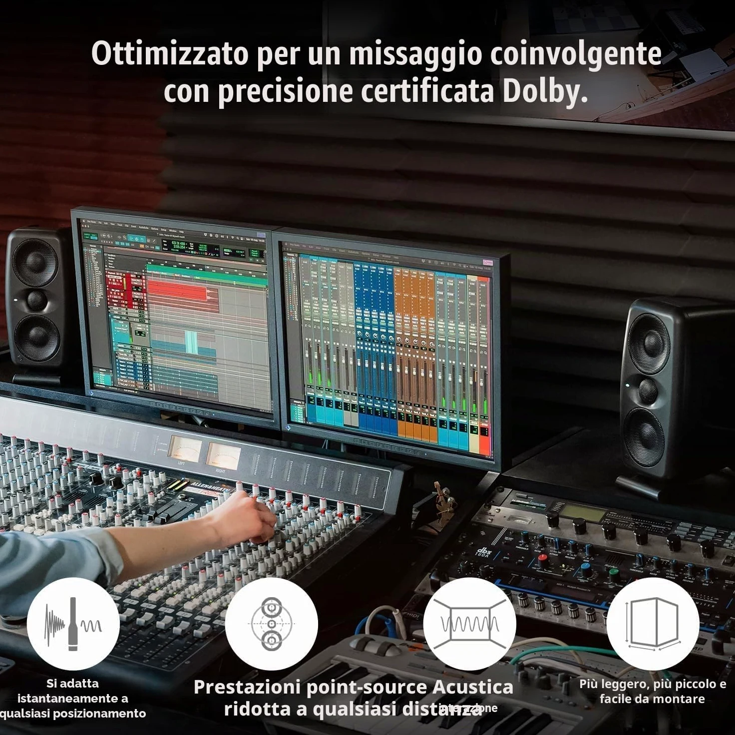 IK Multimedia iLoud MTM MKII - Coppia di monitor da studio hi-end compatti di nuova generazione con correzione ambientale ARC integrata, emulazione dei diffusori, 100W. Include microfono ARC. Nero