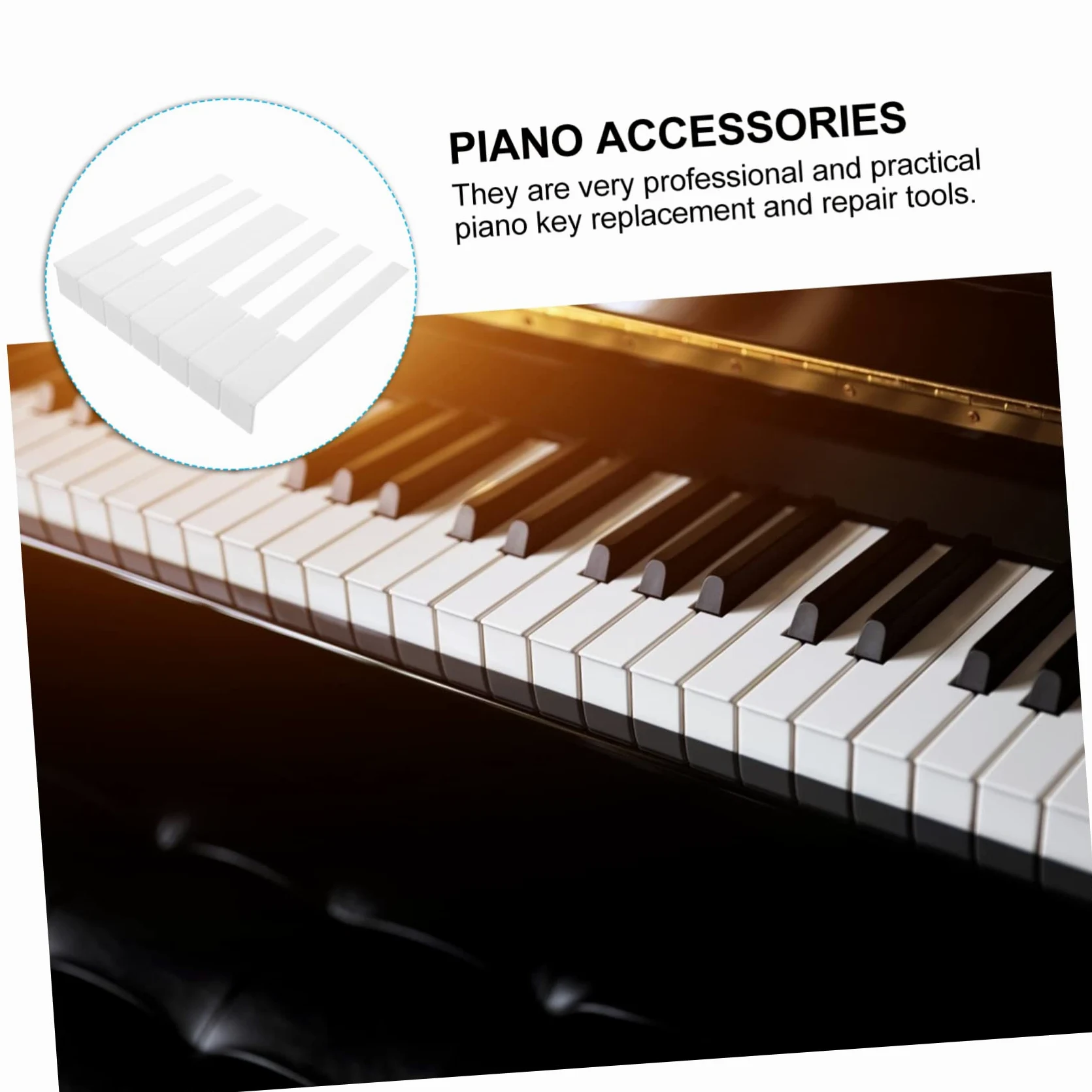 Kisangel Kit 52 Pezzi Tasti di Ricambio Pianola per Pianoforte Verticale in Acrilico Strumenti Riparazione Professionale e Uso Personale