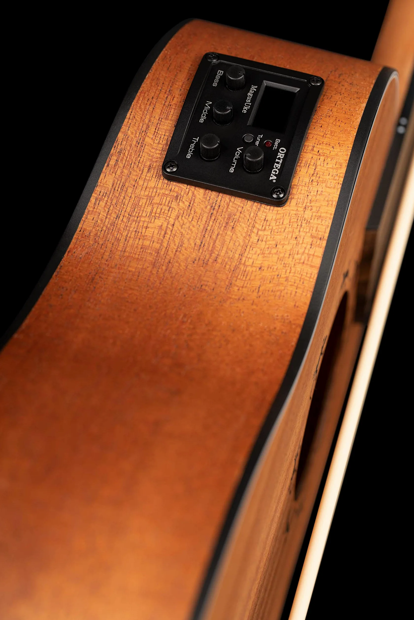 Ortega Guitars Travel Bass elettro-acustico - fretless - Serie Lizard - Ukulele Basso - include Gigbag - Mogano (LIZZY-BSFL-GB)