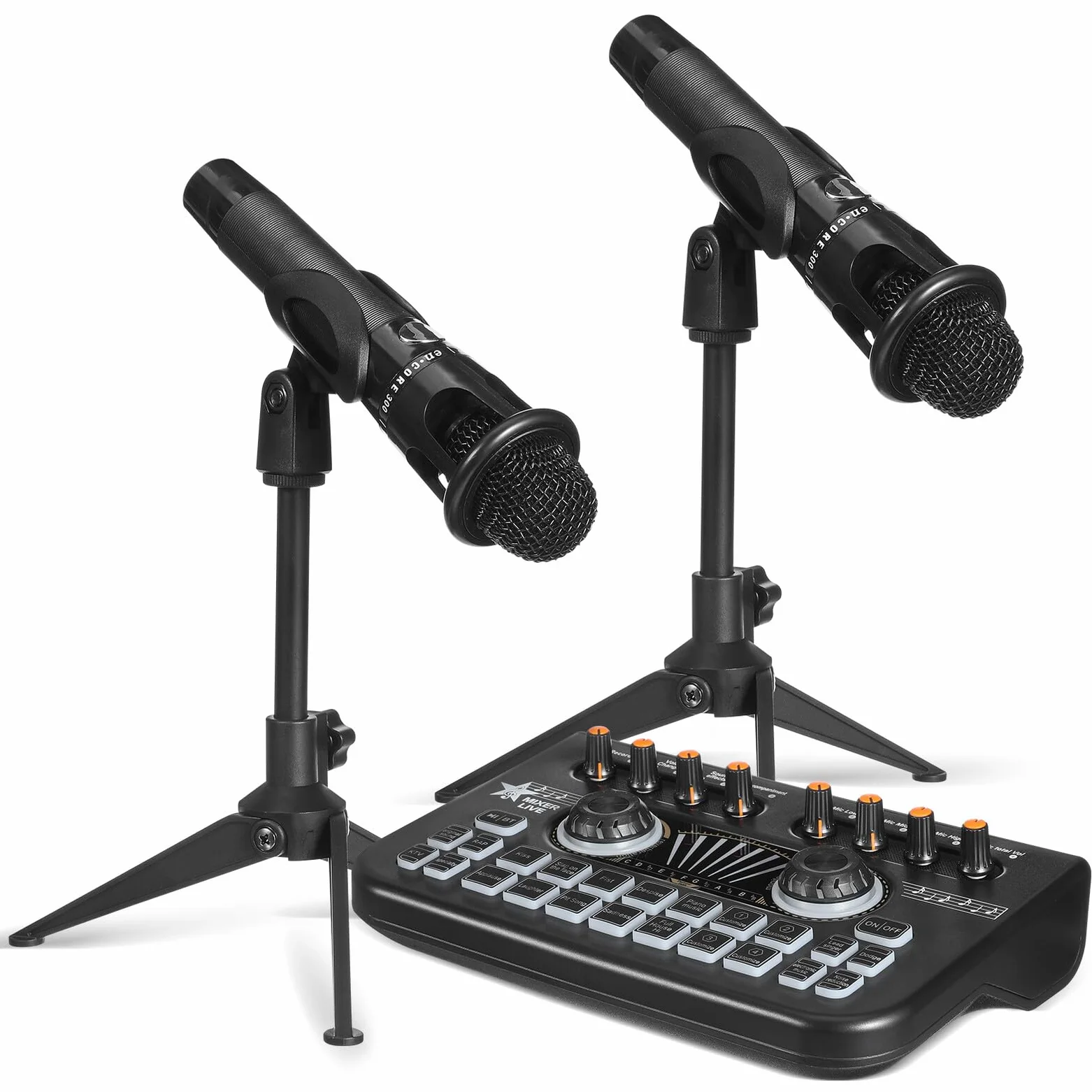 Microfono per Podcast Kit Attrezzatura Studio Mixer Audio Professionale Scheda Audio per Streaming Giochi e Registrazione Musica