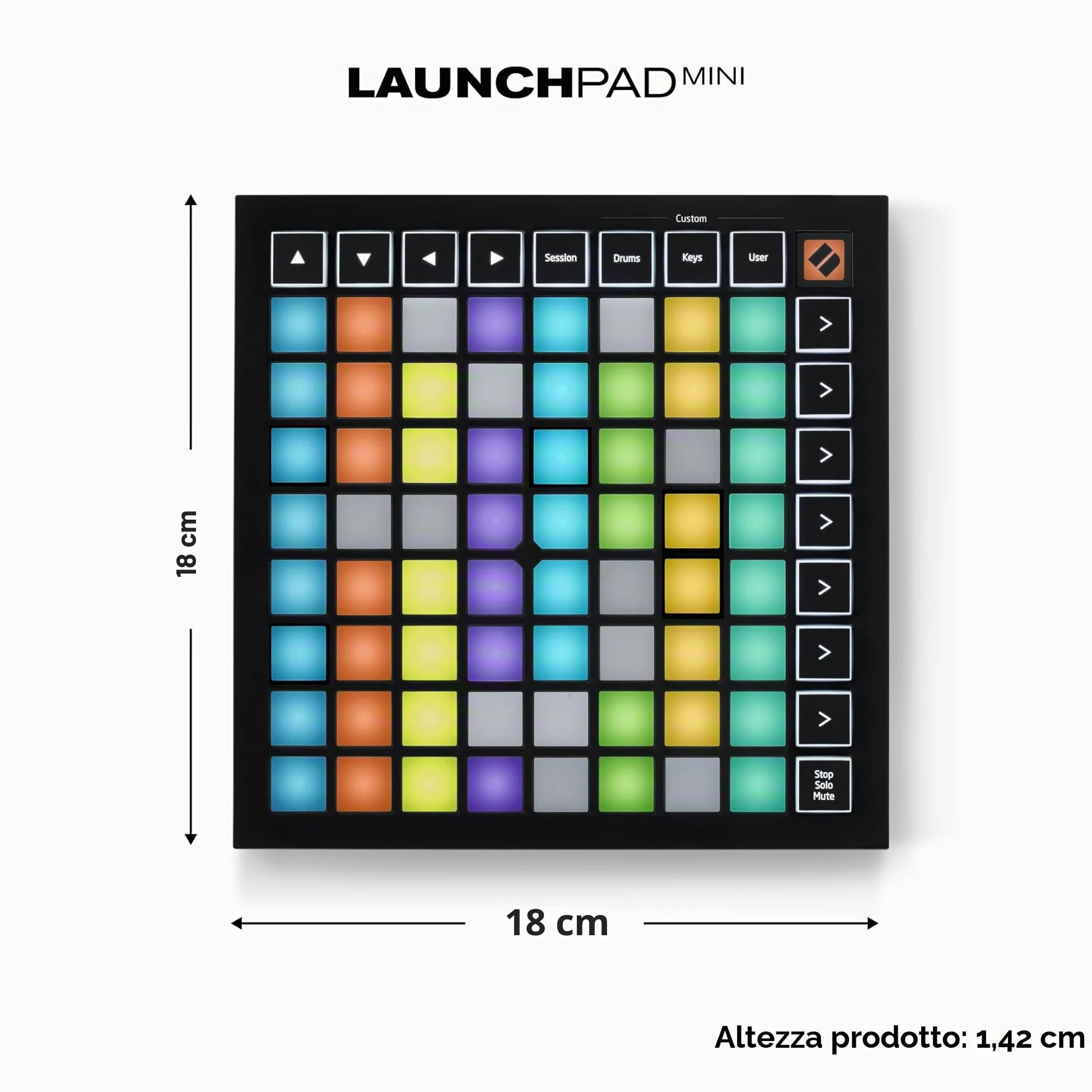 Novation Launchpad Mini [MK3], controller MIDI USB A Griglia Con 64 Pad Portatile, Per Esibizioni Con Ableton Live E Logic Pro