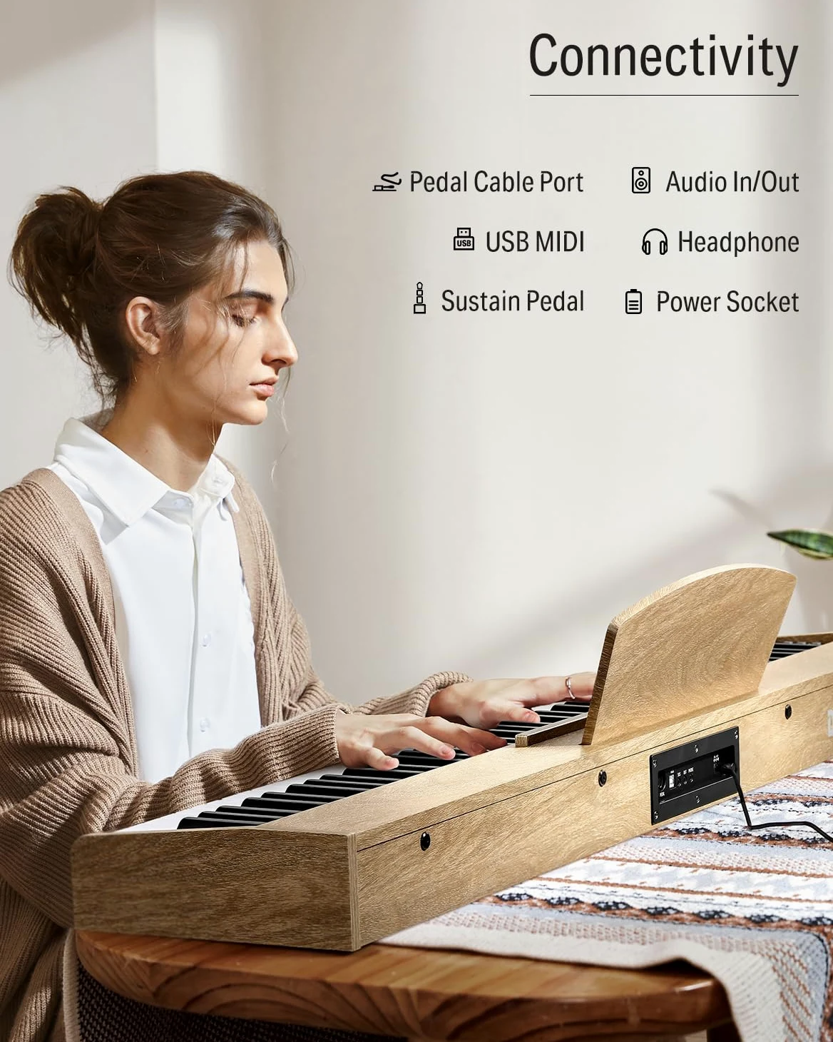 DONNER DEP-1S Digital Piano with stand Light Wood UK/EU