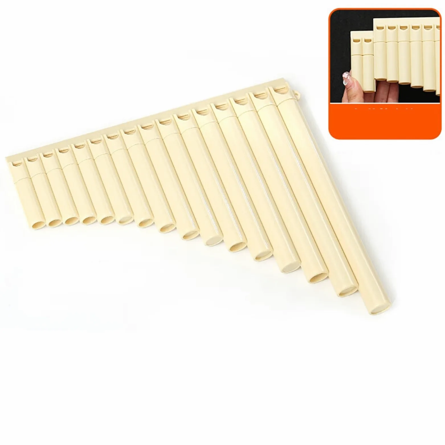 Flauto Pan Flauto Di Pan Professionale A 16 Tubi Per Principianti(Beige)