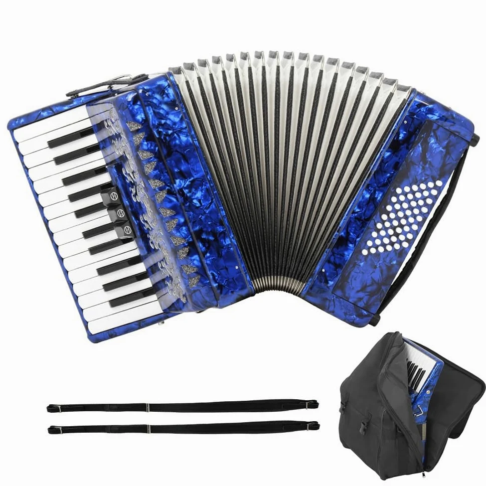 26 Tasti 48 Bassi Fisarmonica Strumenti a Tastiera Fisarmonica con Custodia Tracolla Retrattile per Principianti Studenti Performance insegnamento