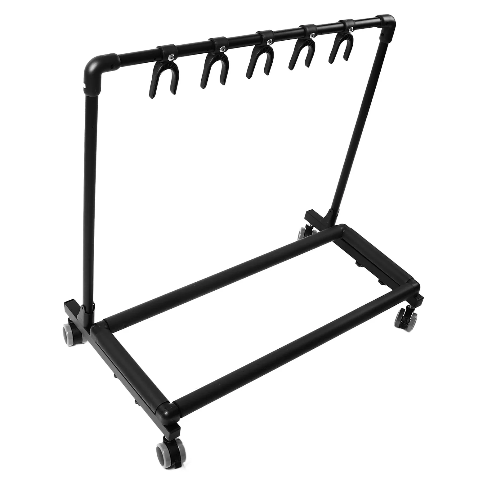 CHICIRIS Supporto Multi-chitarra, Supporto Espositore in Metallo Ed EVA con Ruote, Portaoggetti Portatile per più Chitarre, Negozio di Musica e Attrezzatura da Studio (FL-11W)