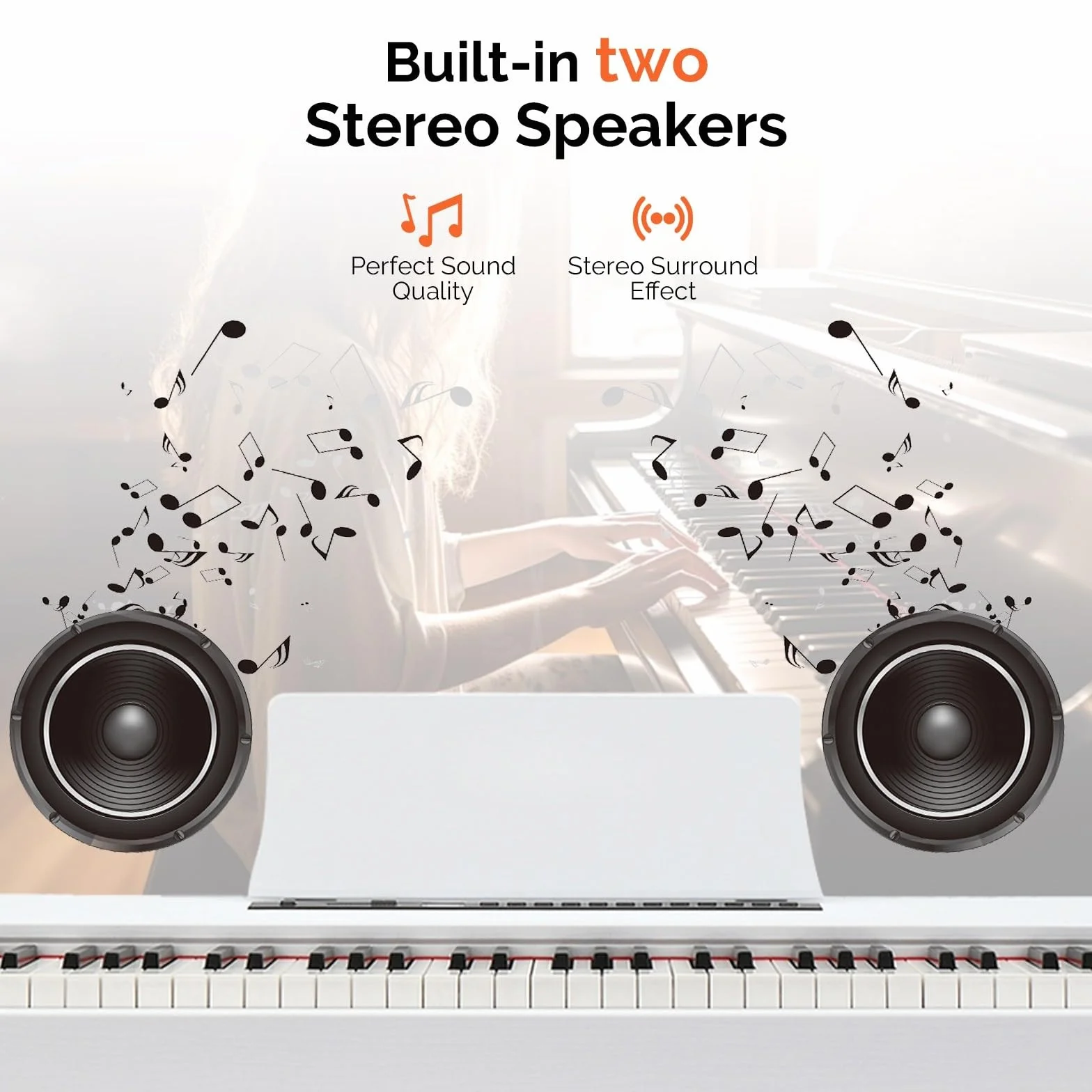 LALAHO E-Piano 88 tasti pesati, pianoforte digitale per principianti, tastiera piano con unità 3 pedali, MIDI-USB, doppio Bluetooth, altoparlanti stereo, 128 toni e ritmi, bianco
