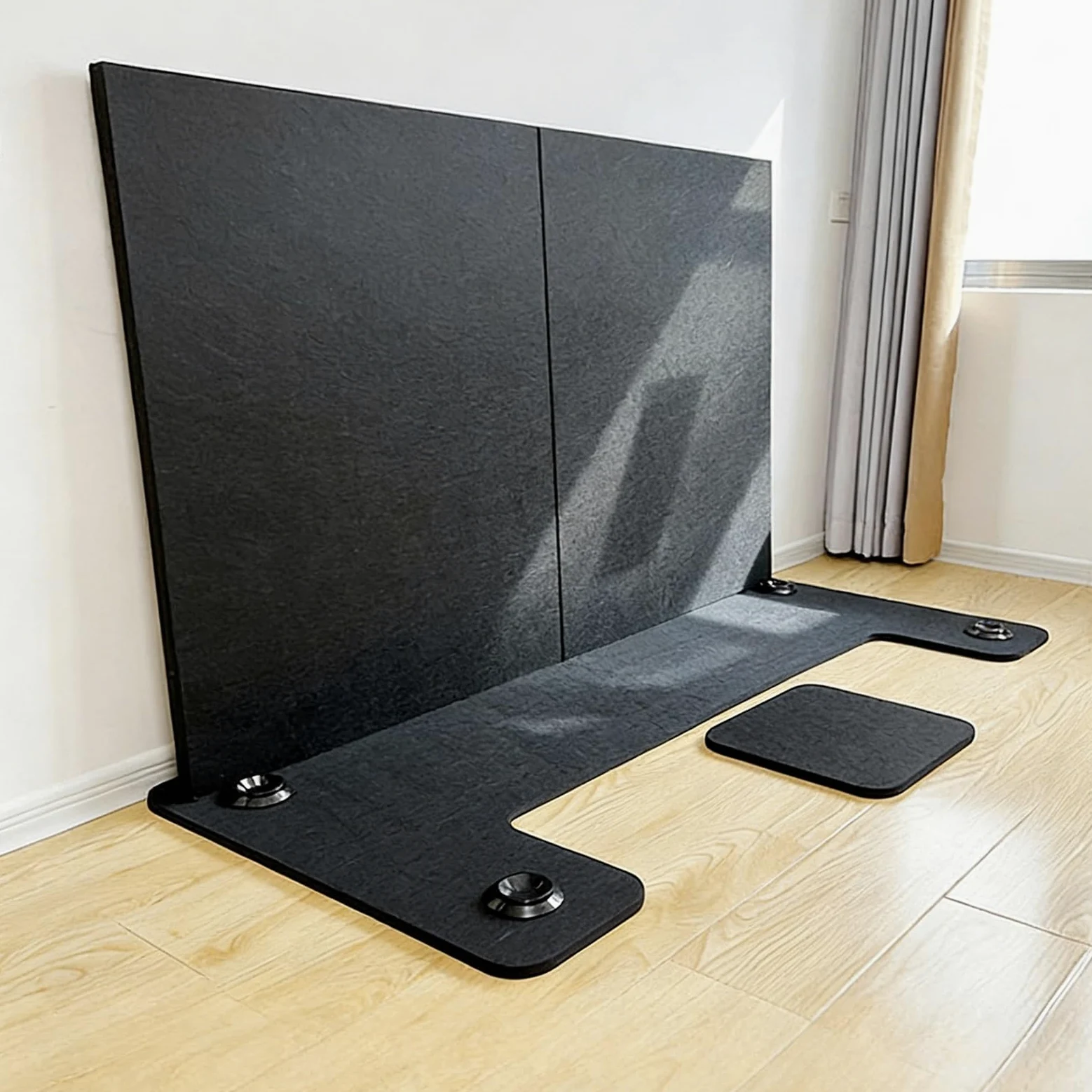 Tappeto fonoassorbente per pianoforte, set di tappetino e pannello posteriore per pianoforte verticale, kit di tappetini fonoassorbenti spessi con 4 piedini, coperte acustiche