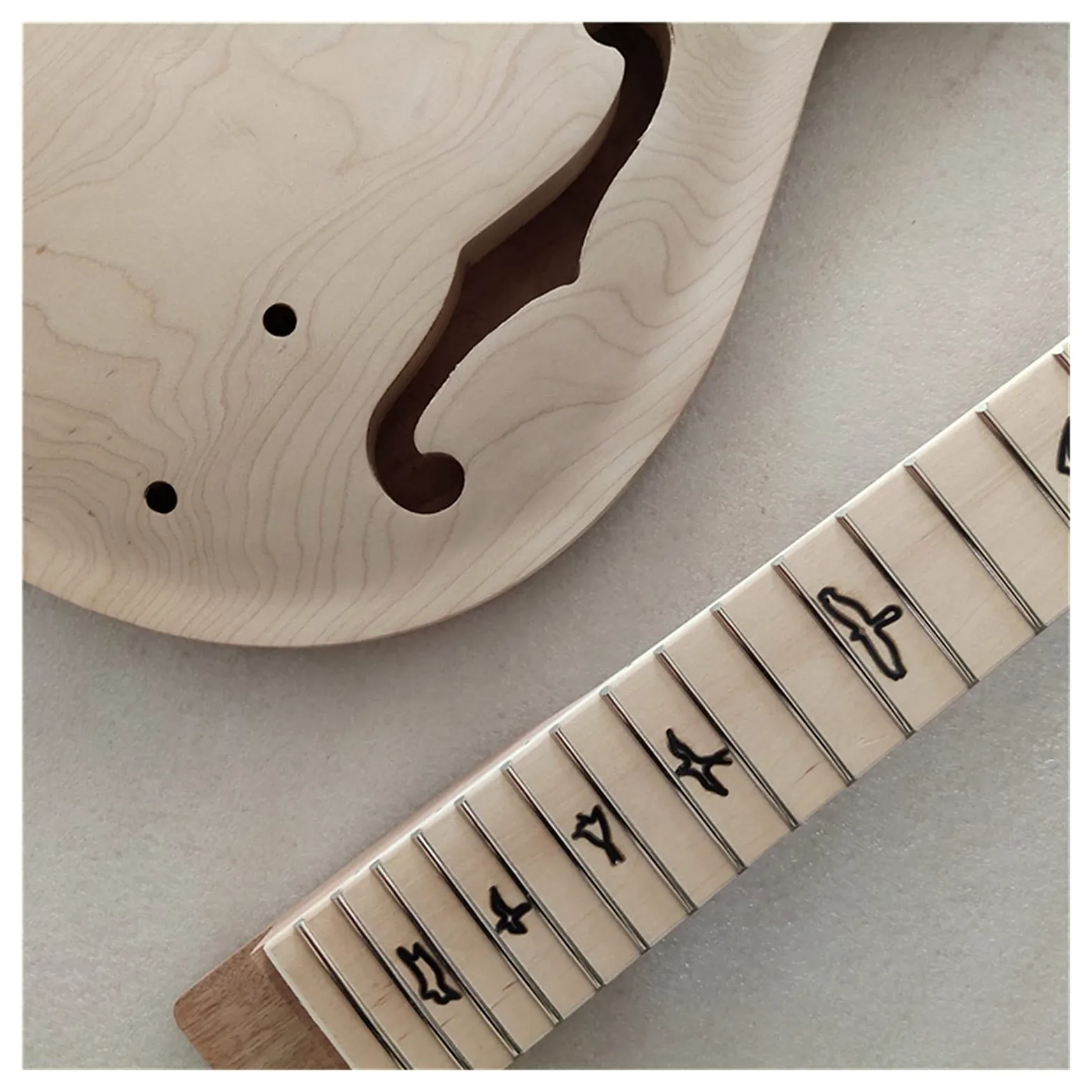 Corpo Chitarra Fatto a Mano 1 Set Collo di Chitarra Non Finito E Corpo per PRS. Kit per Chitarra Elettrica in Stile