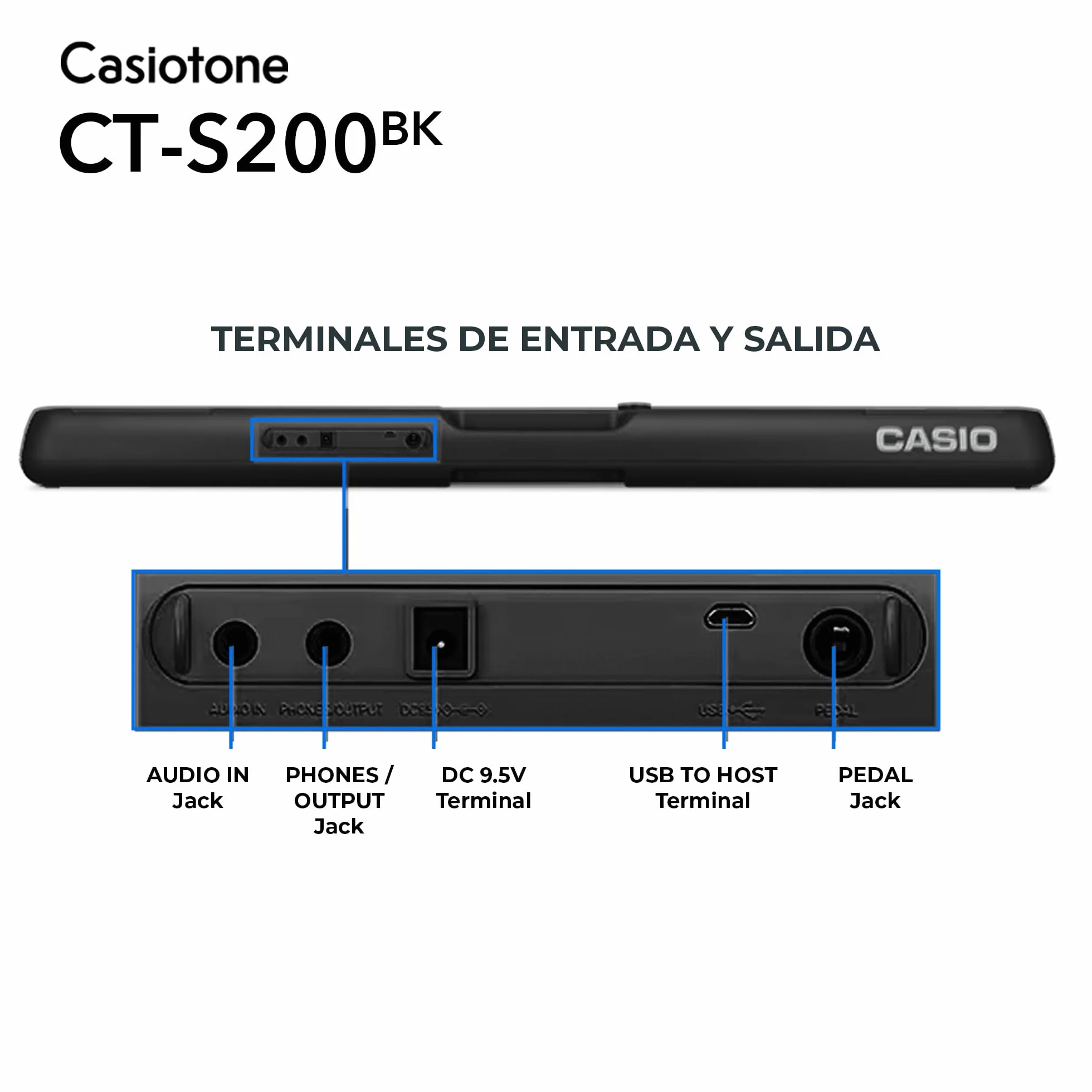 CASIO TONE CT-S200BK tastiera 61 tasti, nero