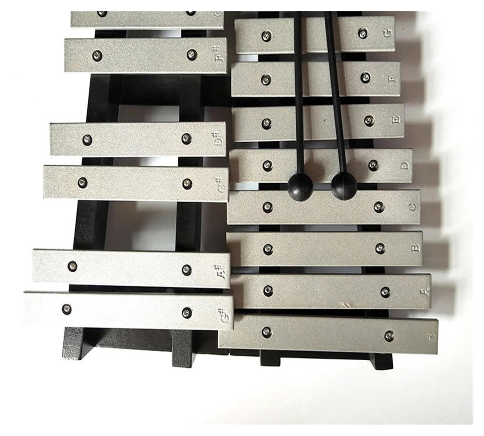 xilofono ​Legno Strumento Didattico per Pianoforte con Piastra in Alluminio Battuto A Mano A 30 Toni, Strumento A Percussione Carillon Tipo Scala