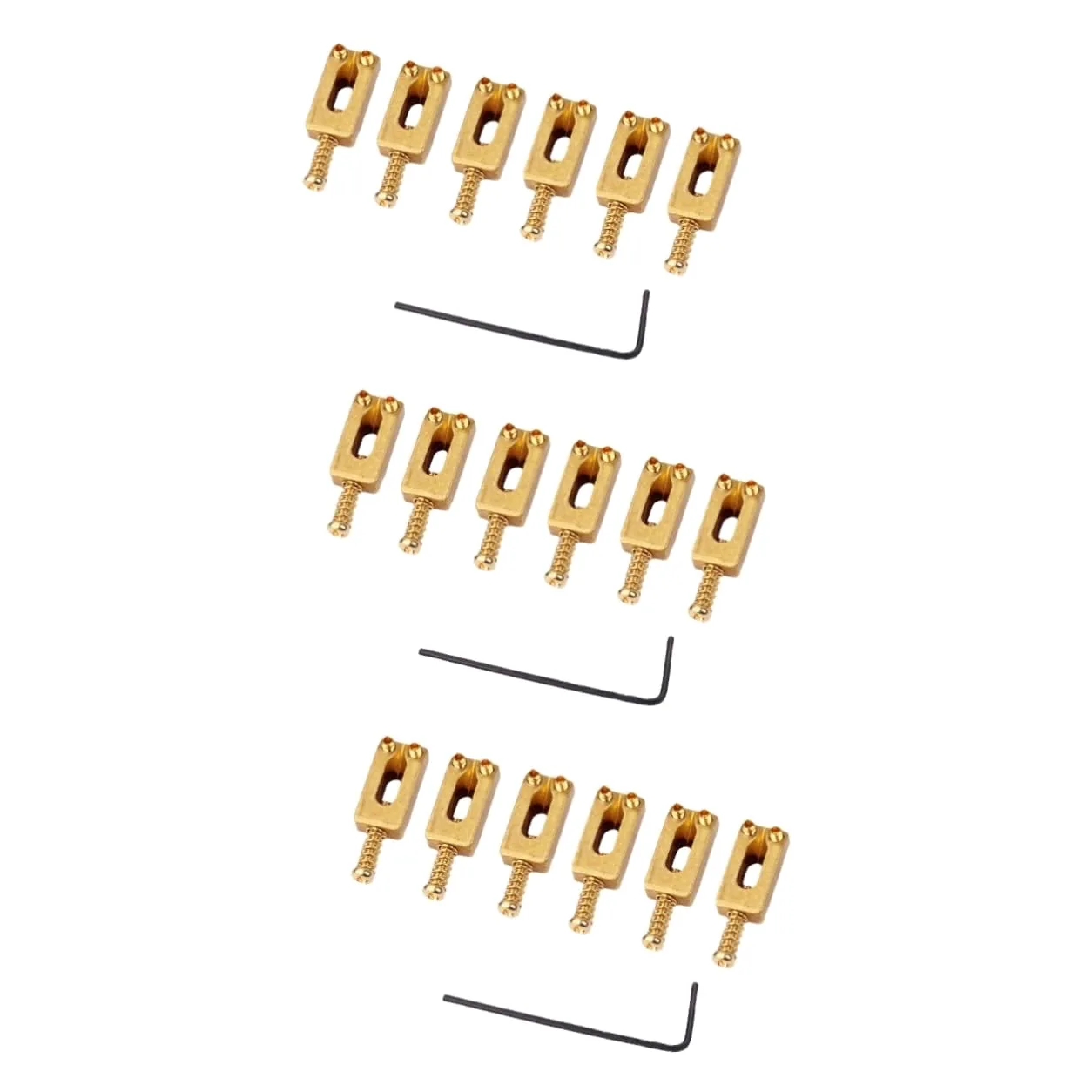 Toyvian 18pezzi Selle Per Ponte Ottone Compensate Con Chiave Per Chitarra Elettrica Intonazione e Maggiore Sustain