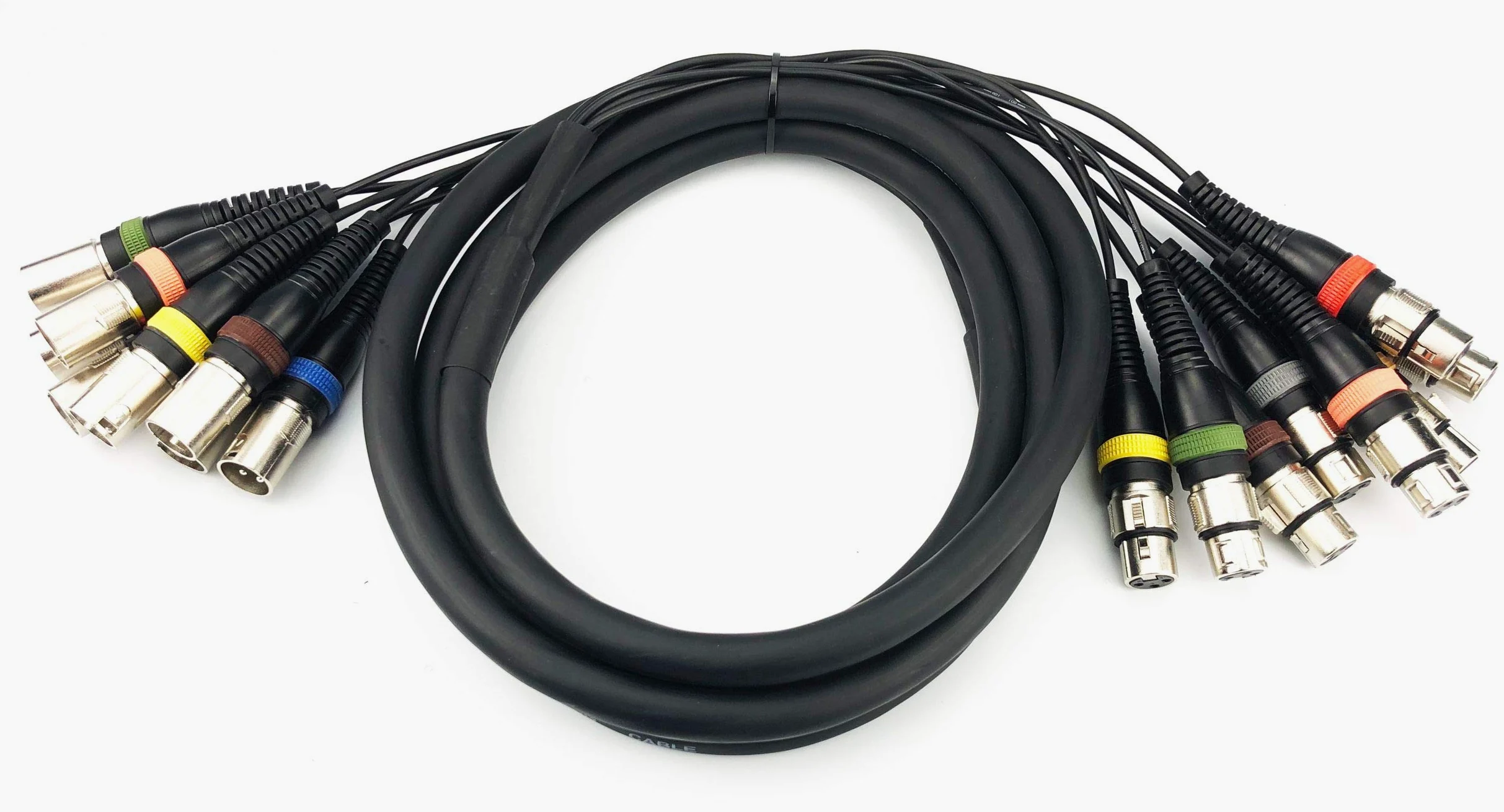 Audibax Cavi 8 x XLR Maschio a 8 x XLR Femmina - Lunghezza 10 Metri - Connettori OFC ad Alta Trasmissione del Segnale - Rivestiti in PVC - Massimo Isolamento - Diametro 6 mm - Colore Nero