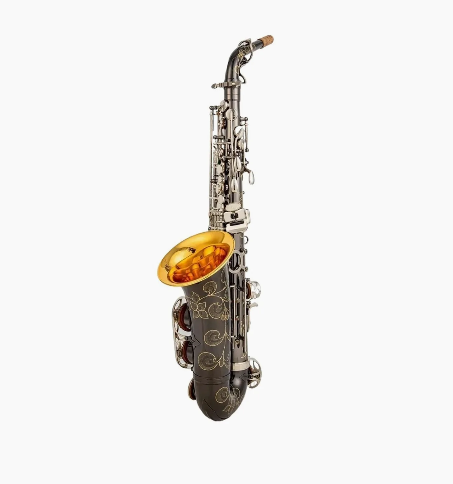 Professionale Sassofono Sassofono Contralto Nero in Lega di Nichel Argento Contralto Sax Strumento Musicale in Ottone con Custodia Bocchino (Color : 02)