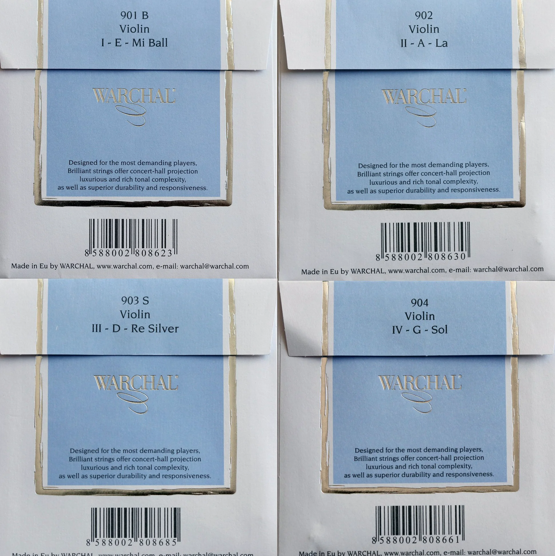 Brilliant - Set per violino con corde D argentate e sfera