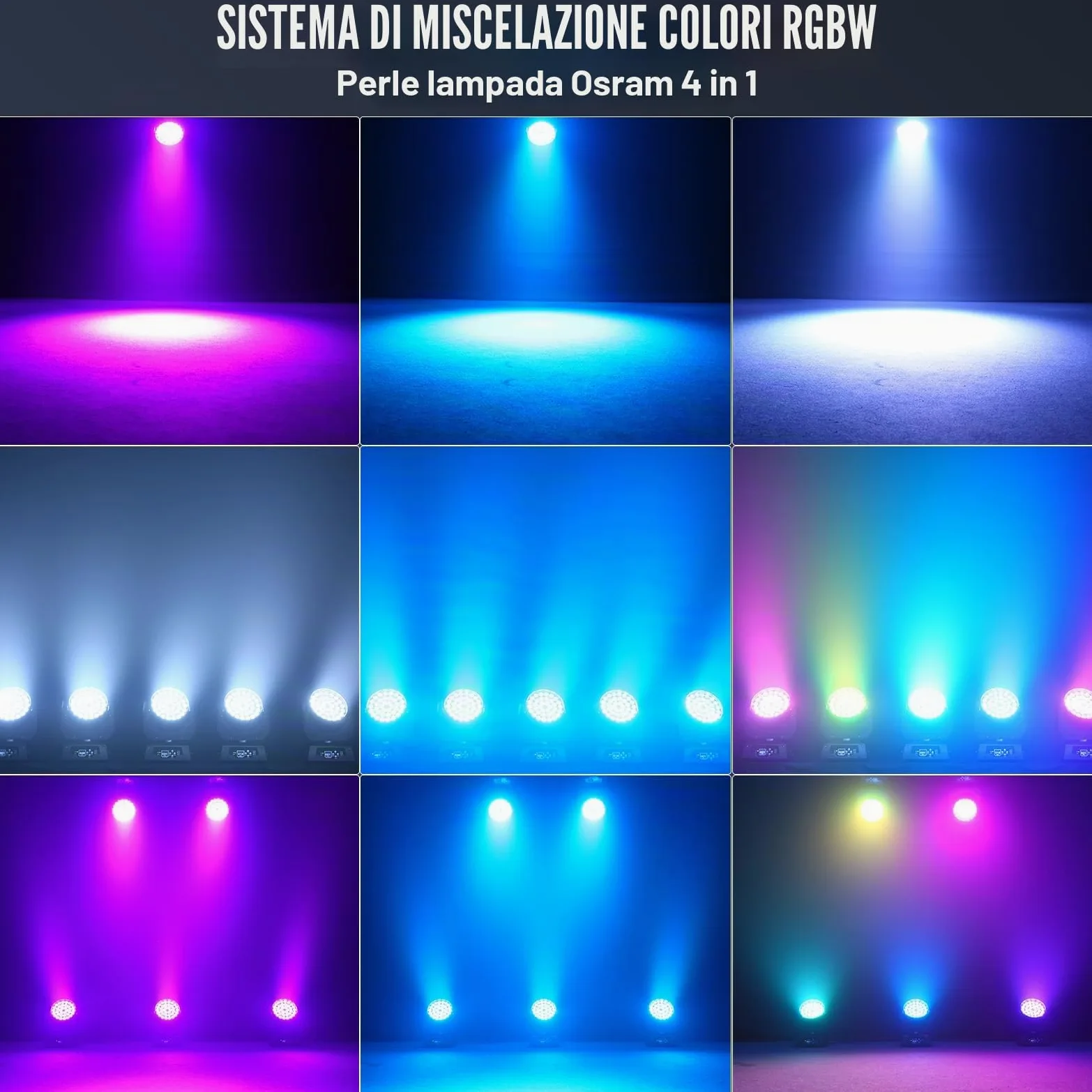 2PCS 36X10W Teste Mobili DMX512 RGBW 4 in 1 Zoom Beam Wash Effetto Luci Discoteca lluminazione palcoscenico per Professionali DJ Natale Feste Club Concerti