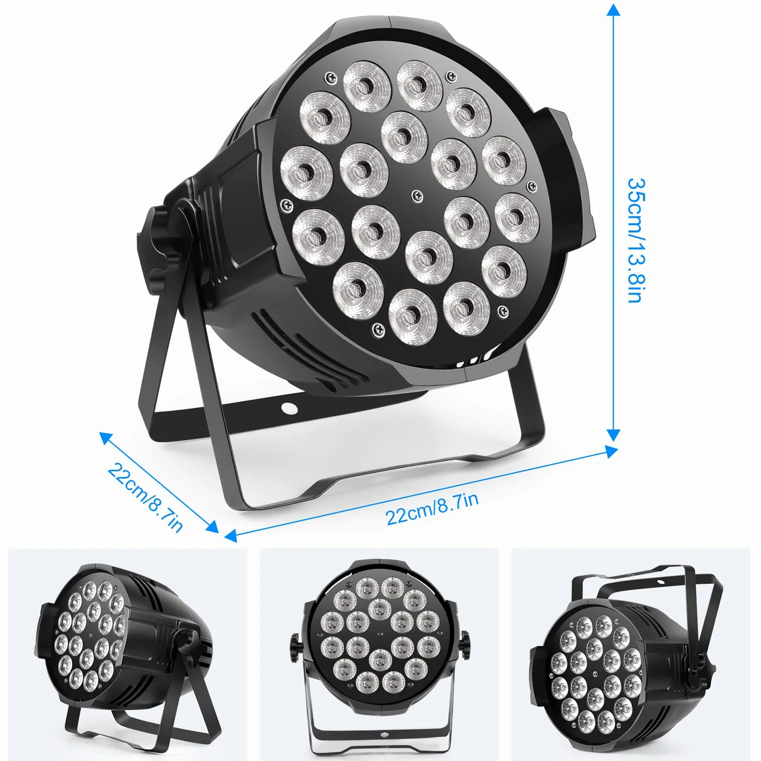 U`King 2PCS Faro Par 18 x 15W LED Luce da Palcoscenico 4 in 1 RGBW Par LED per Illuminazione Palcoscenico con DMX512 e 8 Canali per Feste, Discoteca, Matrimonio, Natale