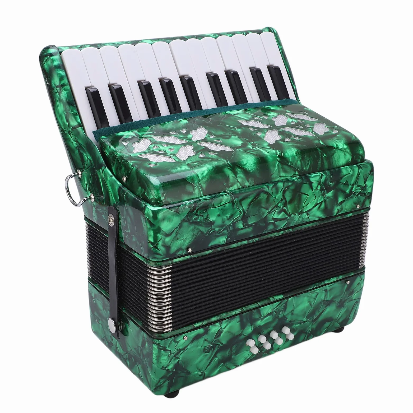 Fisarmonica a 22 Tasti e 8 Bassi, Fisarmonica a Mano per Principianti, Strumenti Musicali a Fisarmonica Professionali Dotati di Ance Premium e Cinghie Regolabili per Performance