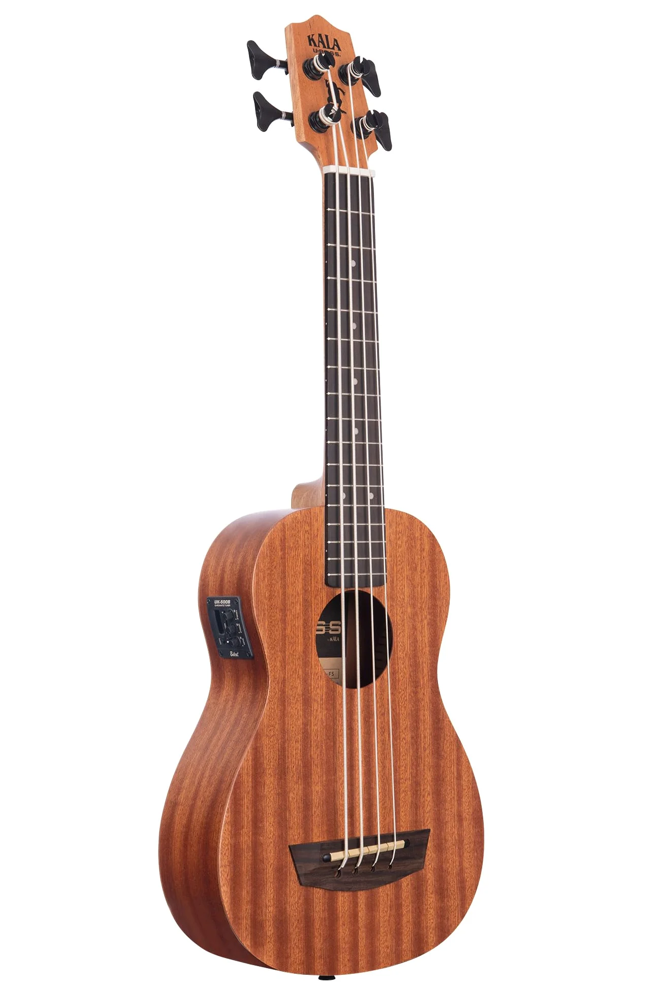 Kala - Basso ukulele U-Bass, in mogano satinato, con tasti, borsa inclusa
