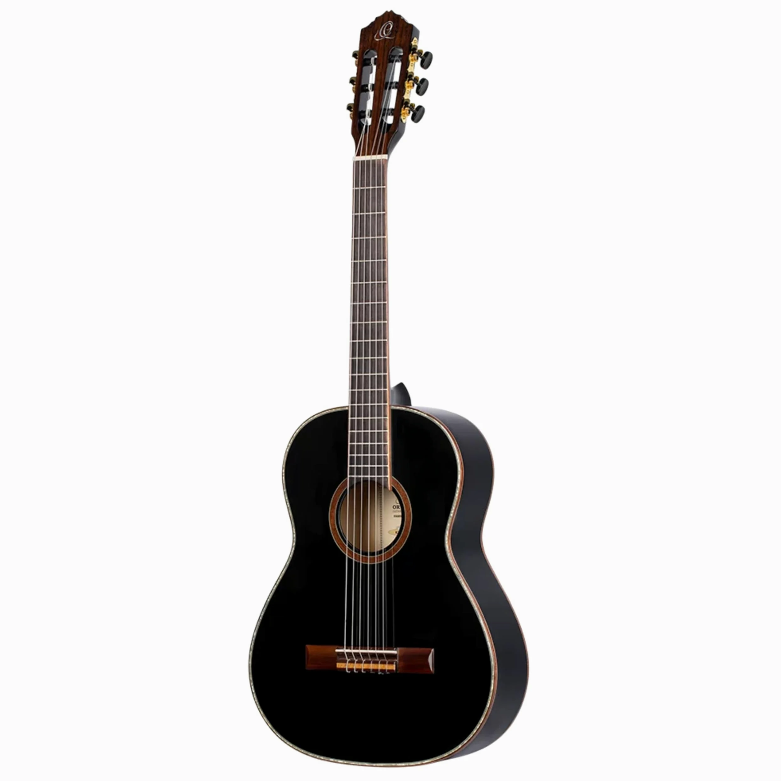 Ortega Guitars Chitarra Concerto Nera Misura 3/4 - Serie Family - include Gig Bag - mogano/top in abete (R221BK-3/4)