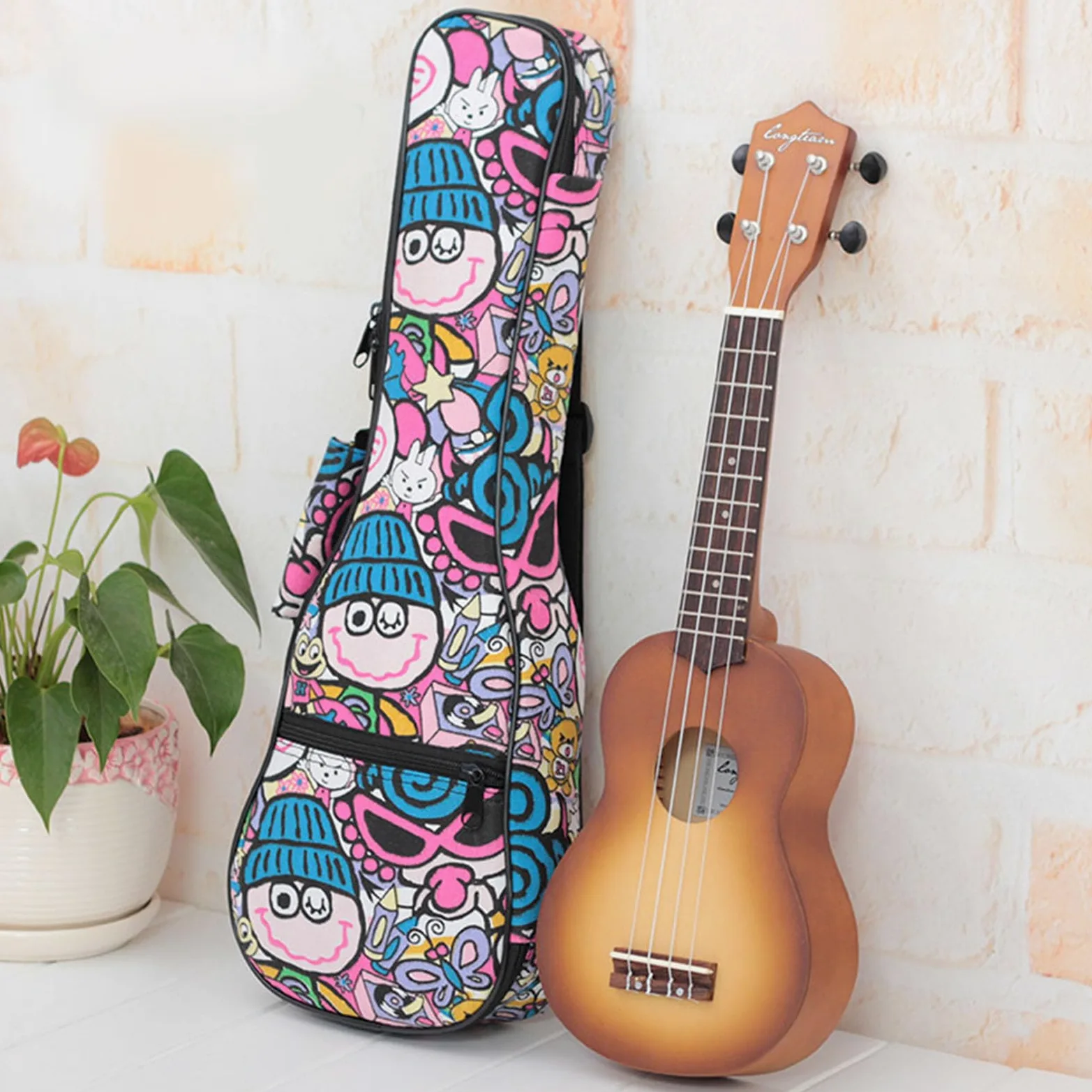 Jeffergarden Custodia per Ukulele Zaino per Ukulele in Tessuto Resistente All'acqua a 4 Corde con Multitasca per Concerti (26 pollici)