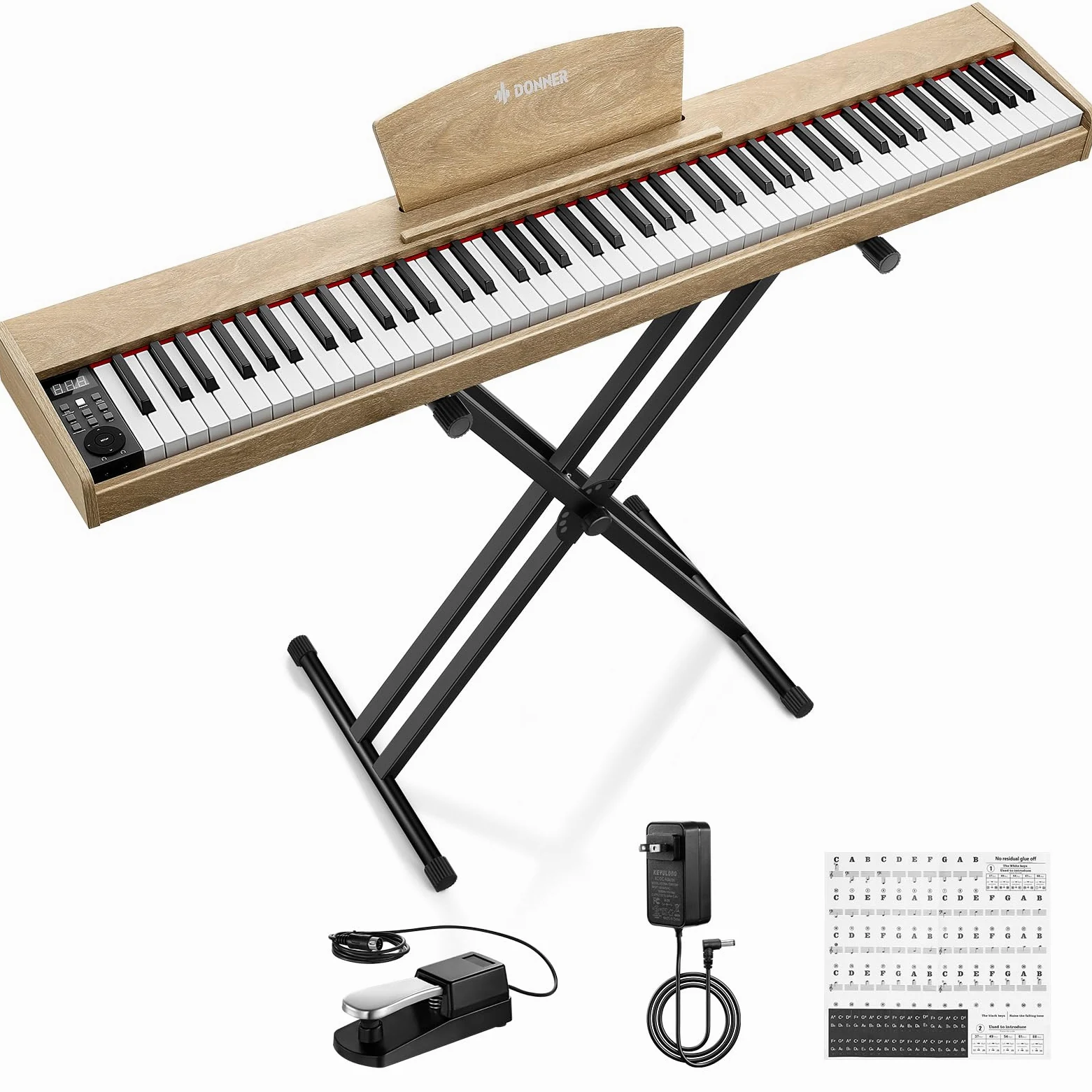 DONNER DEP-1S Digital Piano with stand Light Wood UK/EU