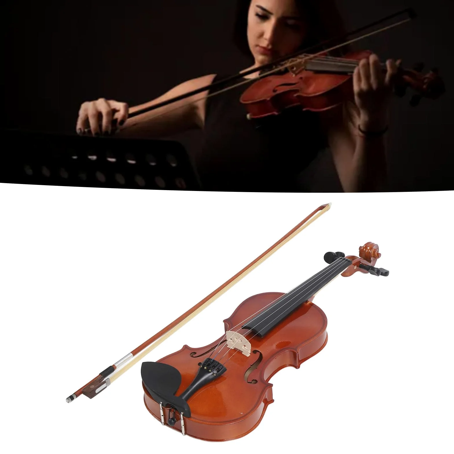 Violino per Principianti Violino Acustico 4/4 Durevole per Spettacoli Teatrali