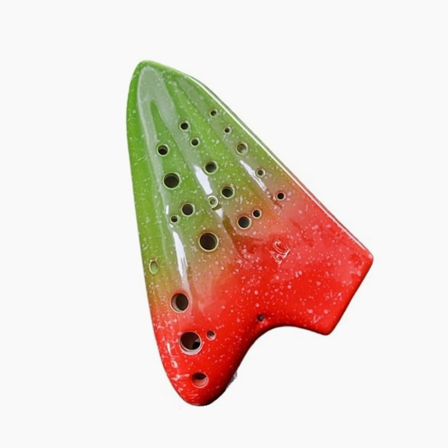 Ocarina A Tre Canne Colorata Strumento A Fiato Professionale Per Principianti Tonalità AC(Red green)