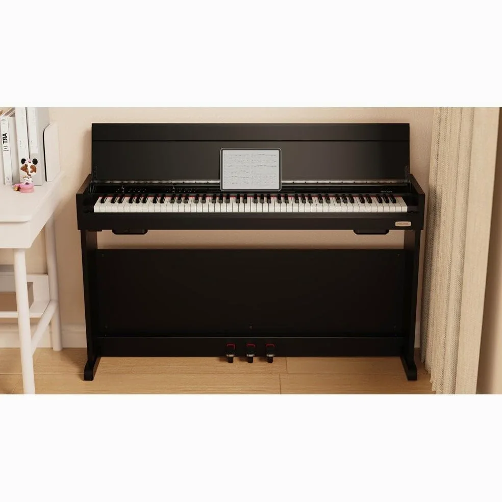 NU-X | NCK-330 Pianoforte verticale digitale: 88 note Hammer Action Keyboard con Bluetooth, integrazione USB e controllo multifunzione per casa e studio