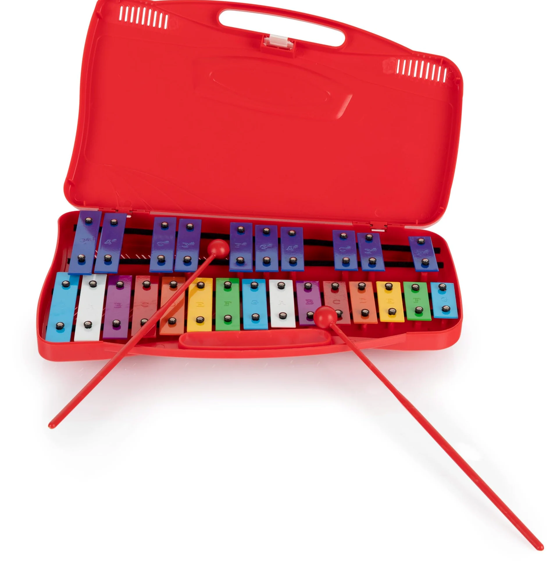 Classic Cantabile GSR-25 Glockenspiel Soprano cromatico set da 10 | Glockenspiel soprano in custodia, Cromatico con 25 toni, Adatto per gruppi Orff, Dal design vivace, Assolutamente intonato