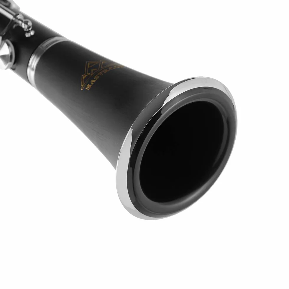 Eastrock Clarinetto Bb Flat 17 Chiave Nickel Nero Adatto per Principianti e Studenti con 2 Barrell Hard Clarinet Case