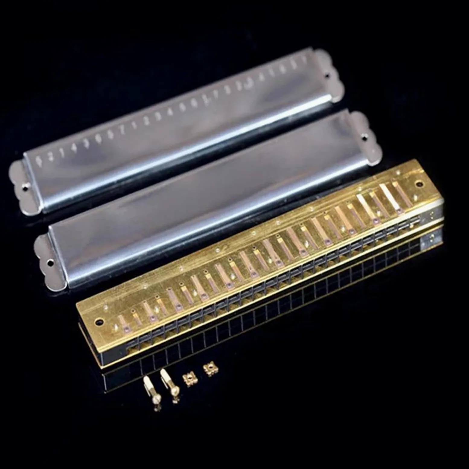 Armoniche a bocca Armonica A Bocca Professionale A 24 Fori Con Tremolo Armonica A Bocca A 24 Fori Chiave In Do Con Custodia(C SHAPE)