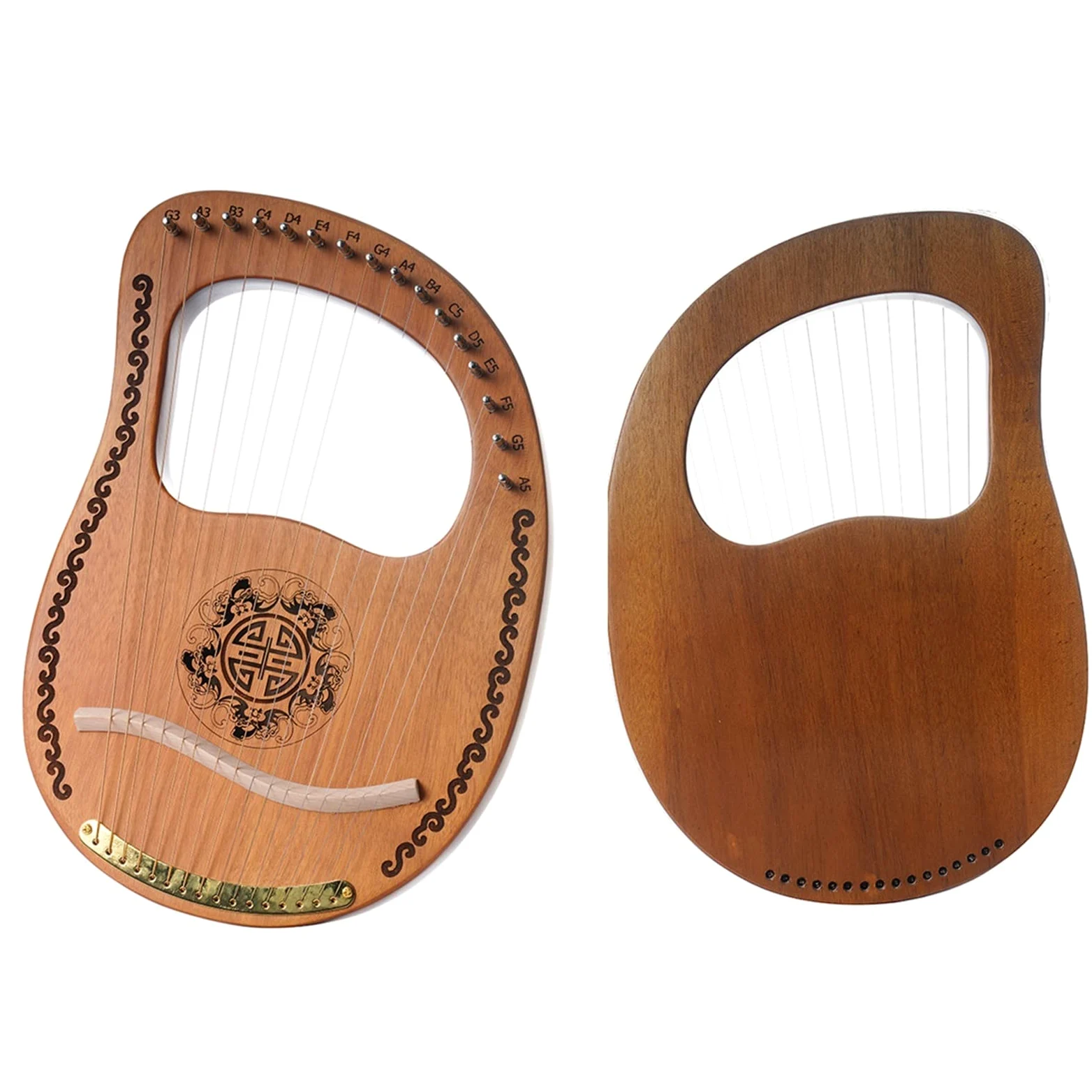 Lyre Harp Strumento Musicale A Lira Portatile Arpa A 16 Corde con Ceppo A Scatola A 16 Corde