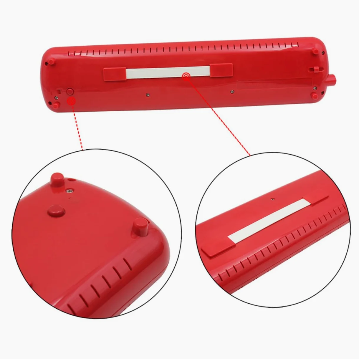 Garneck Melodica 37 Tasti Rosso Abs con Custodia Morbidaper Musica Portatile senza Batterie per Principianti e Appassionati di Strumento Musicale