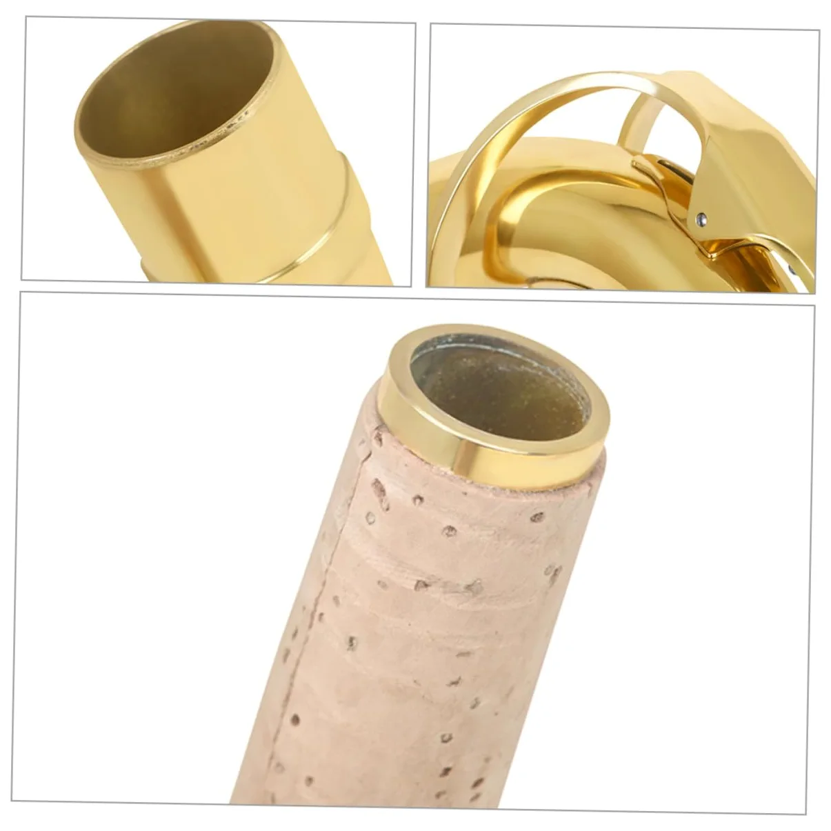 Collo Sax Tenore Curvo in Ottone con Sughero, Set 1 Pezzo | Sassofono, Finitura Oro, Resistenza alla Deformazione e Alta Durezza, Posizione di Esecuzione Comoda