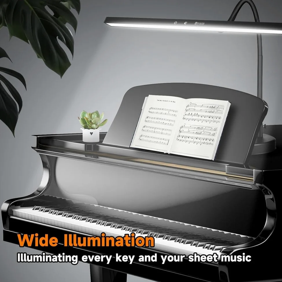 Malloy Musica per Pianoforte Light Dimmable Modern Reading Lamp per Pianoforte, Musicista, Lettura di Libri, Music Stand Light For Exight Piano UE Plug