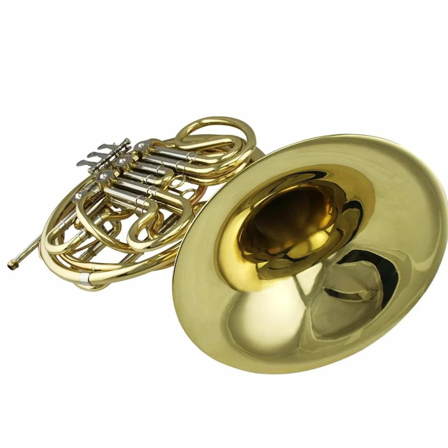 Corno Francese Strumento Musicale Professionale A Doppio Corno Francese A 4 Tasti Laccato Oro