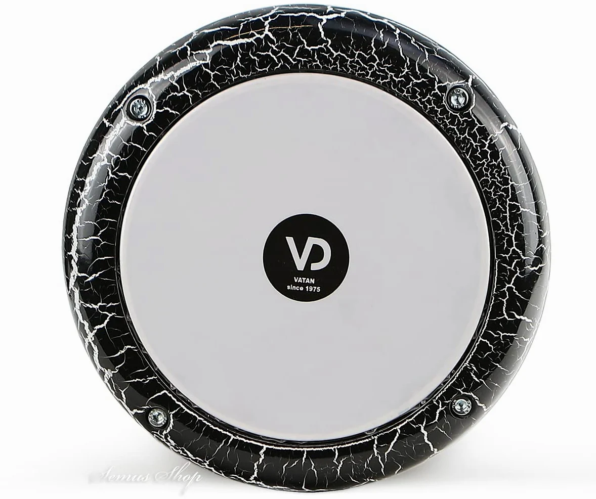 VD Vatan Darbuka, Tamburo orientale per bambini, in alluminio pressofuso, effetto laccato, colore: Nero/Bianco, 2040-S-B