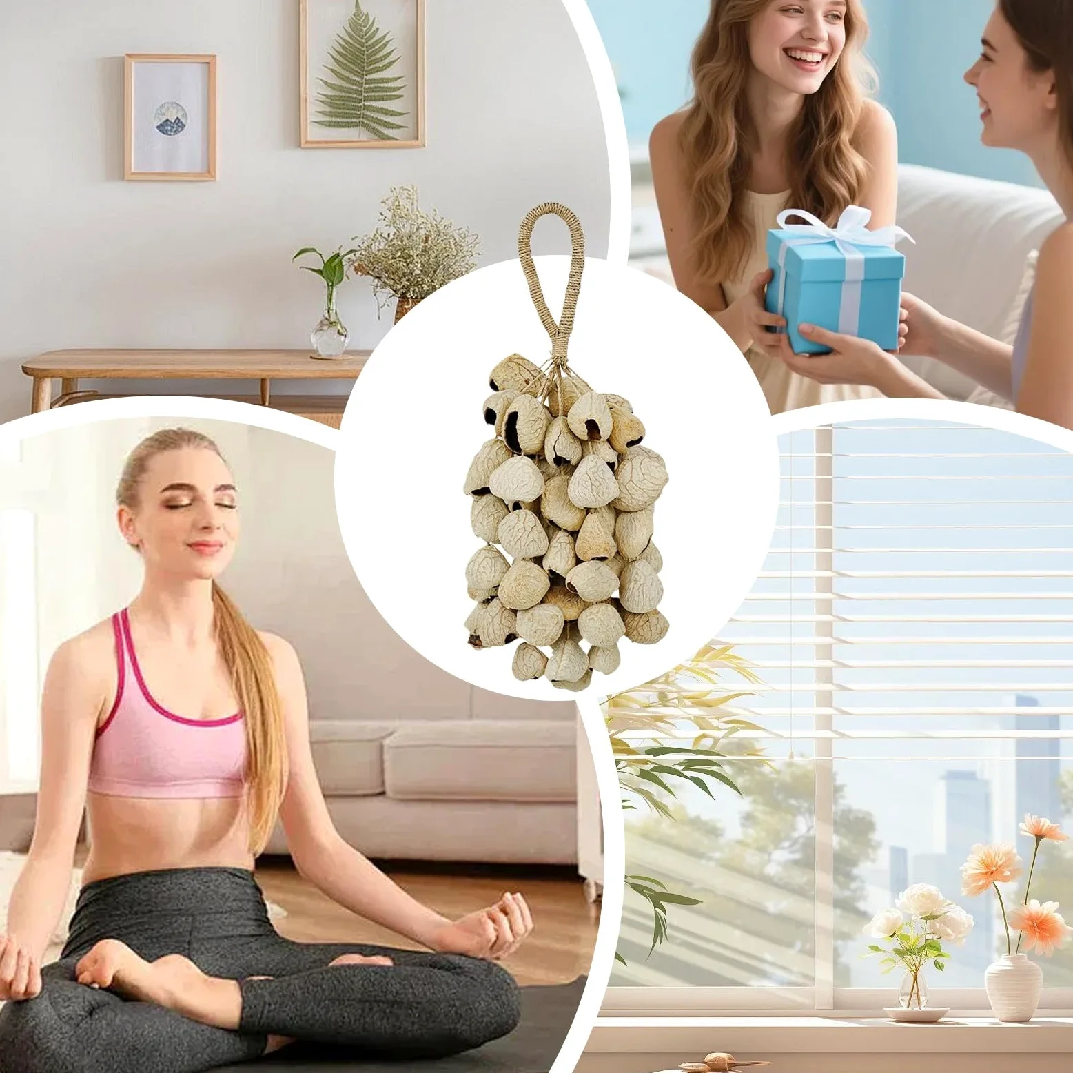Strumenti per la Sonora Decorazione Rustica Interattiva Fatto a Mano | Sonagli Giocattoli Musicali Percussioni A Mano Per Relax in Casa Giardino e Esterni per Adulti Bambini Compleanno e Vacanze
