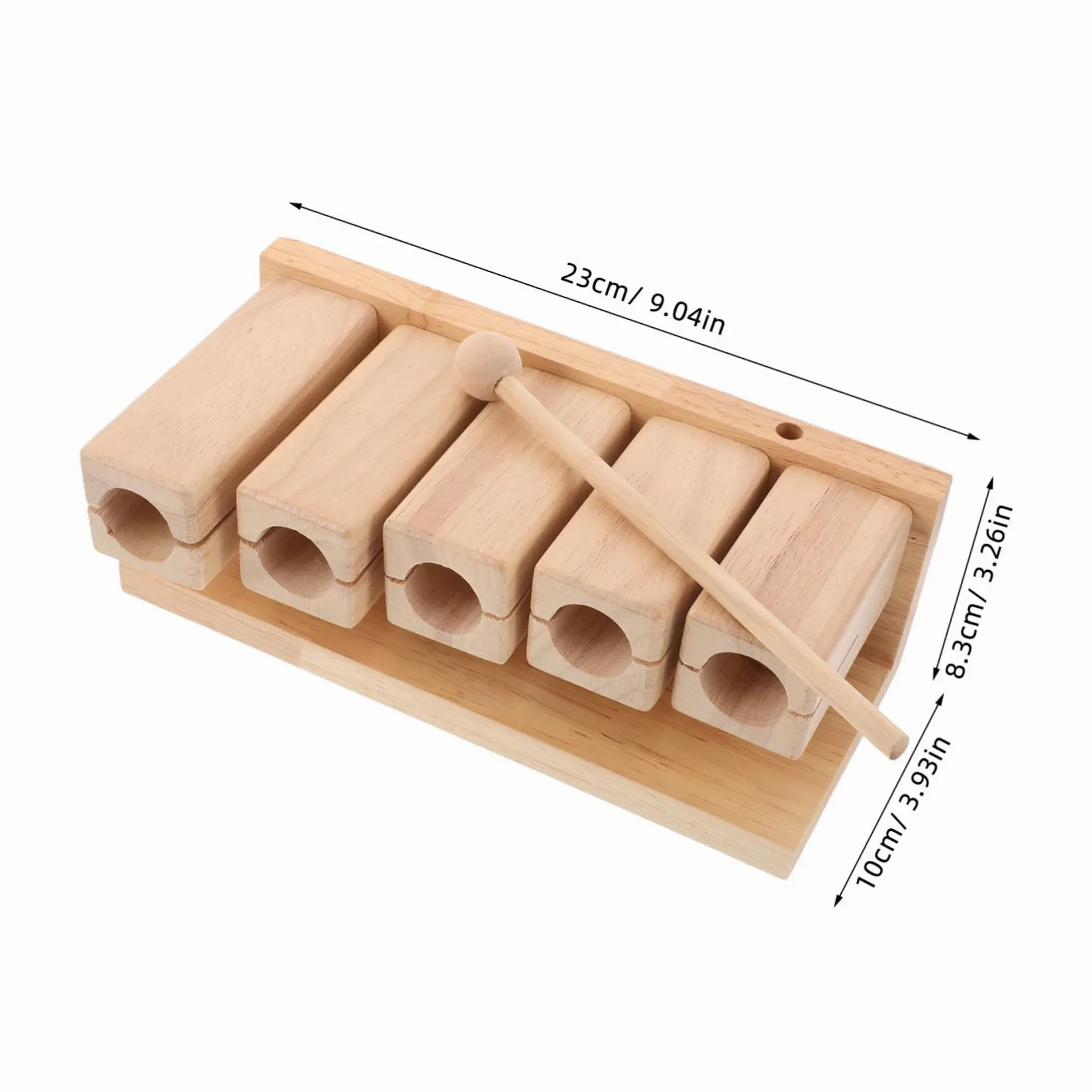 Yardwe Strumento Orff in Legno a Cinque Toni con Mazza, Strumento di Percussione Educativo per Ragazzo Ragazza in Età Prescolare, Suono Naturale e Risonante per Apprendimento Interattivo