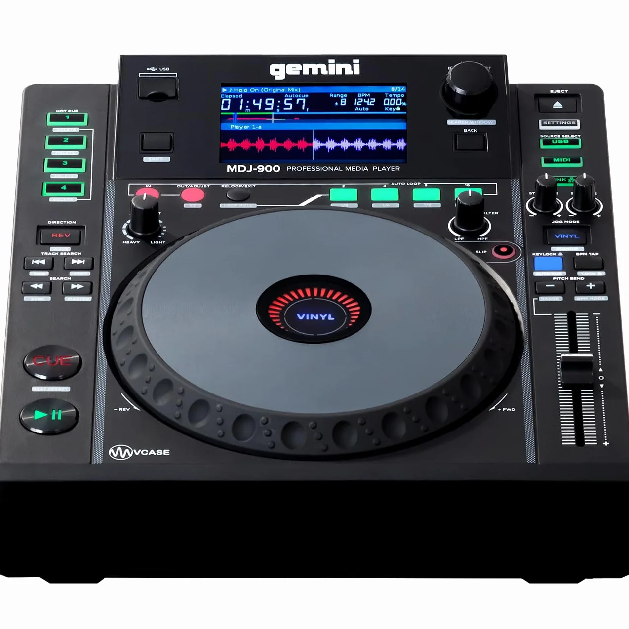 Gemini Sound MDJ-900 - Player Multimediale USB Professionale con Ampio Schermo da 8 "E Ruota Jog Touch-Sensitive