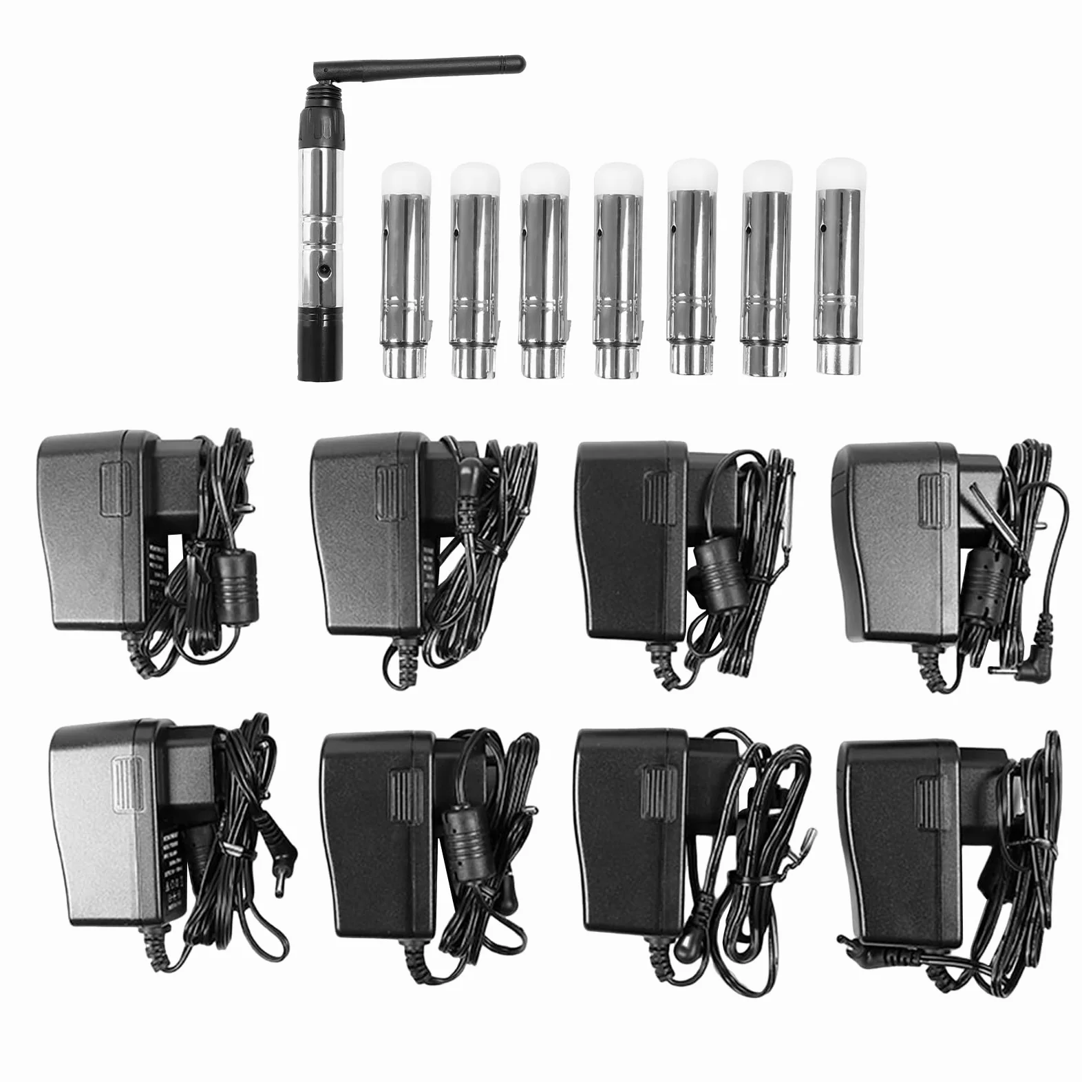 Dmx Controller Wireless Dmx 2.4G ISM 1DMX512 trasmettitore radio e 7 ricevitori radio DMX512 LED Lighting Controller per luci da palco