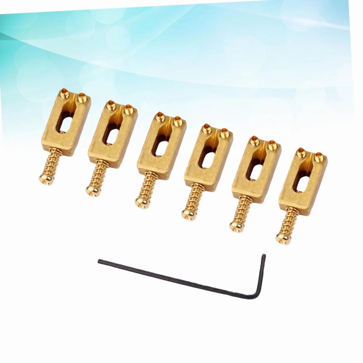 Toyvian 18pezzi Selle Per Ponte Ottone Compensate Con Chiave Per Chitarra Elettrica Intonazione e Maggiore Sustain