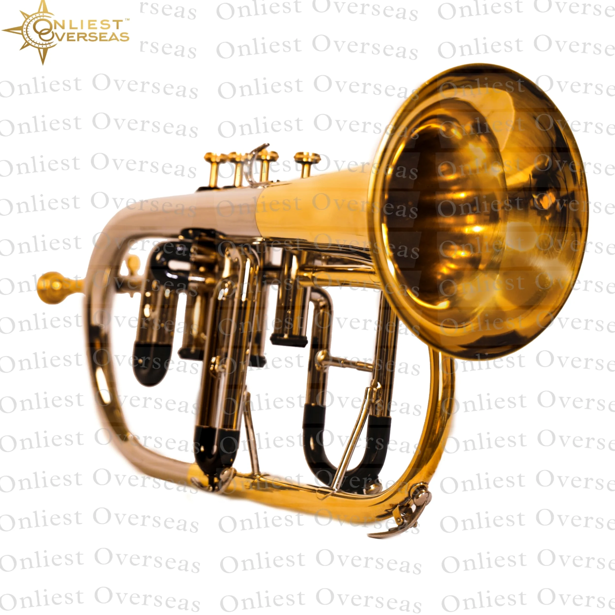 Flugel Horn 4 valvole in ottone strumento con tono caldo, valvole lisce, per musicisti e studenti.