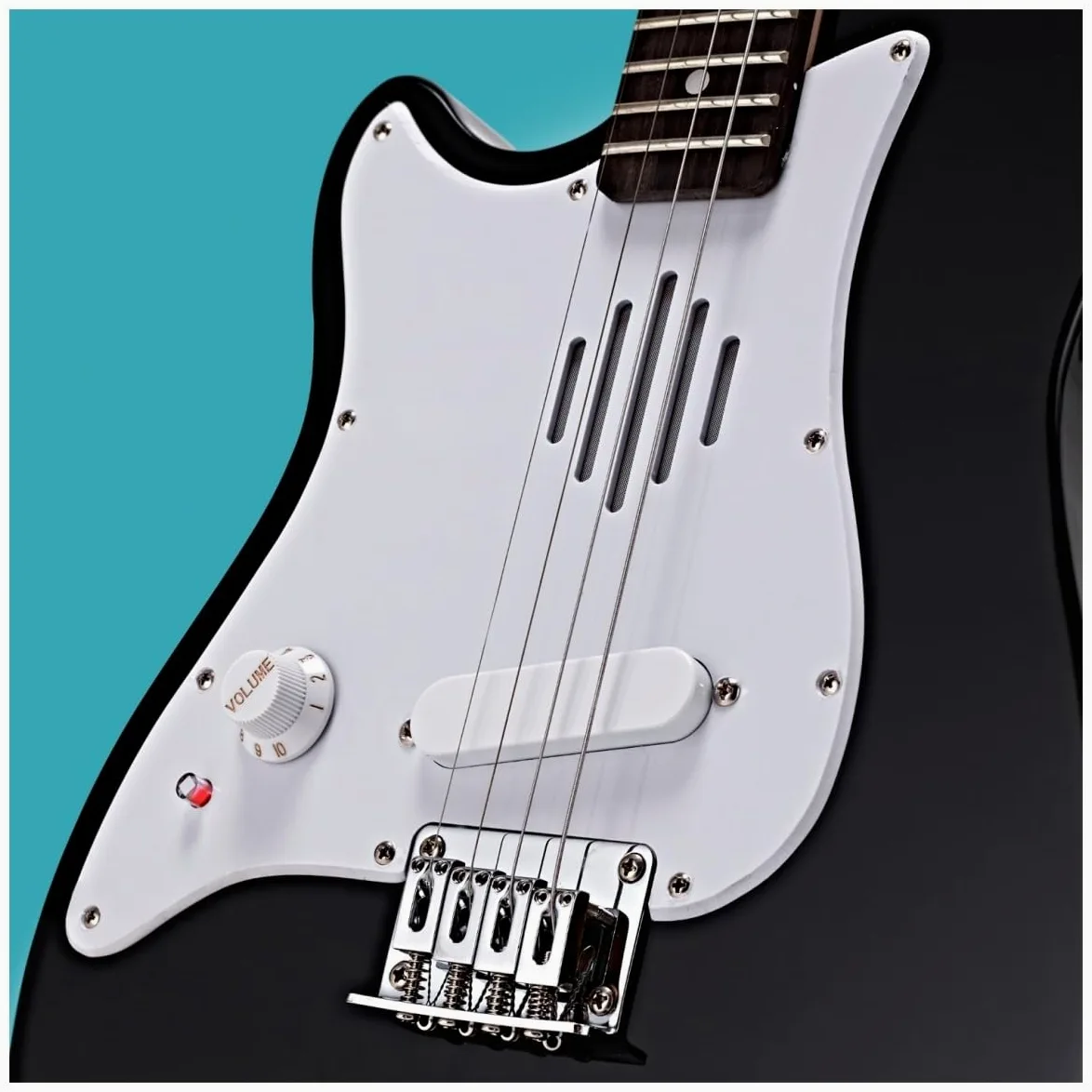 VISIONSTRING Mini Chitarra Elettrica Mancina 1/2 con Altoparlante, Nero | Chitarra Bambini 1/2 con Altoparlante Integrato, Borsa Tracolla Accordatore e Plettri, Mancina, Nero