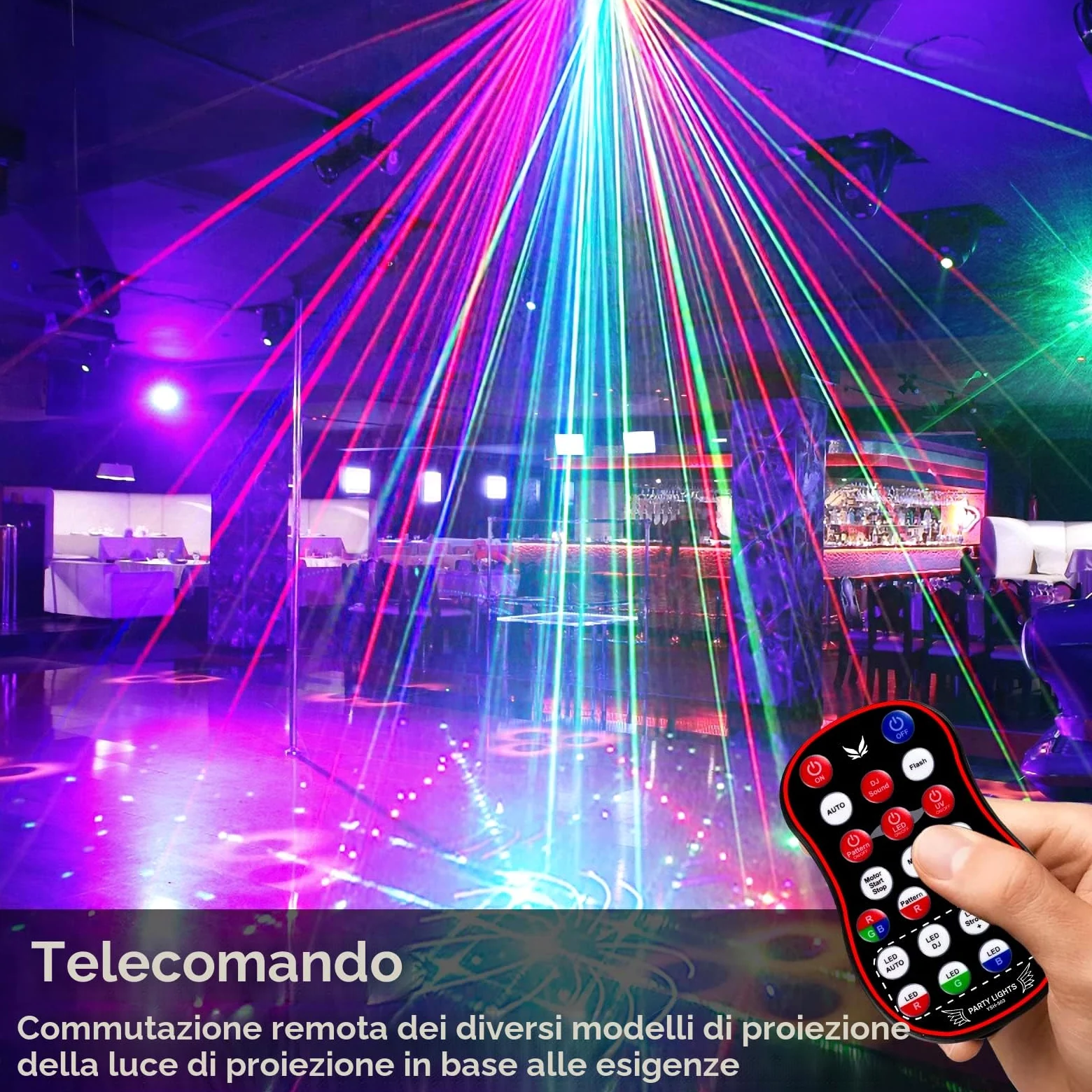 Luce discoteca Luce di Festa, DMX Effetti Luce LED RGB Proiettore DJ Musicale Controllato Luci Discoteca Per KTV Riunione Famiglia Matrimonio Compleanno Halloween