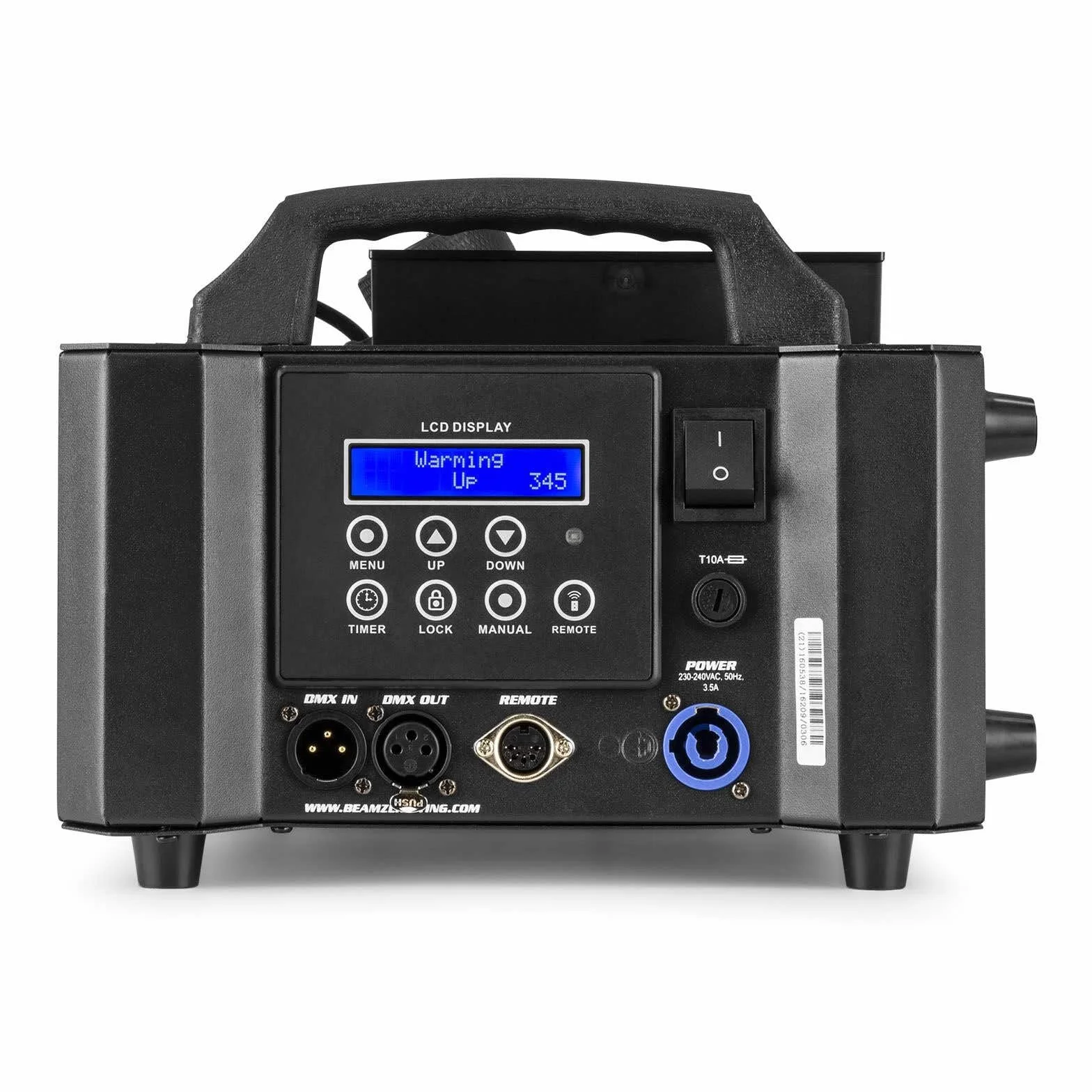 BeamZ BLAZE800 - Macchina per fumo verticale e orizzontale RGBA, 800 Watt, 12 LED da 4 watt, serbatoio 2,8 L con indicatore, modalità DMX o autonoma, ideale per creare un'atmosfera visiva