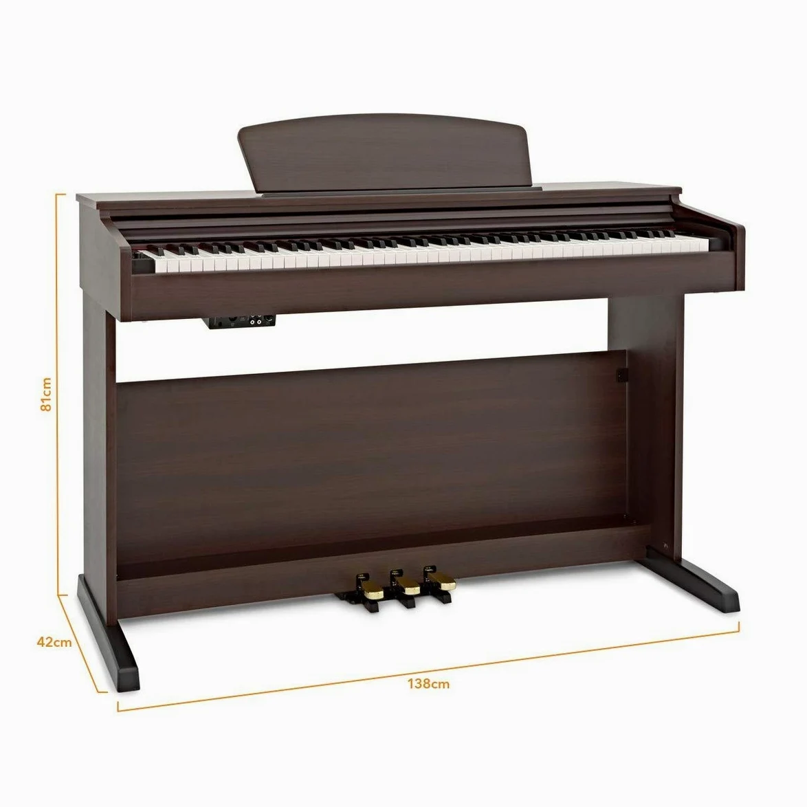 DP-10X Pianoforte Digitale di Gear4music + Accessori, Palissandro Scuro | 88 Tasti ad Azione Martelletto per un Jeu Espressivo, Registrazione USB e Memoria Interna, Metronomo e Modalità Apprendimento