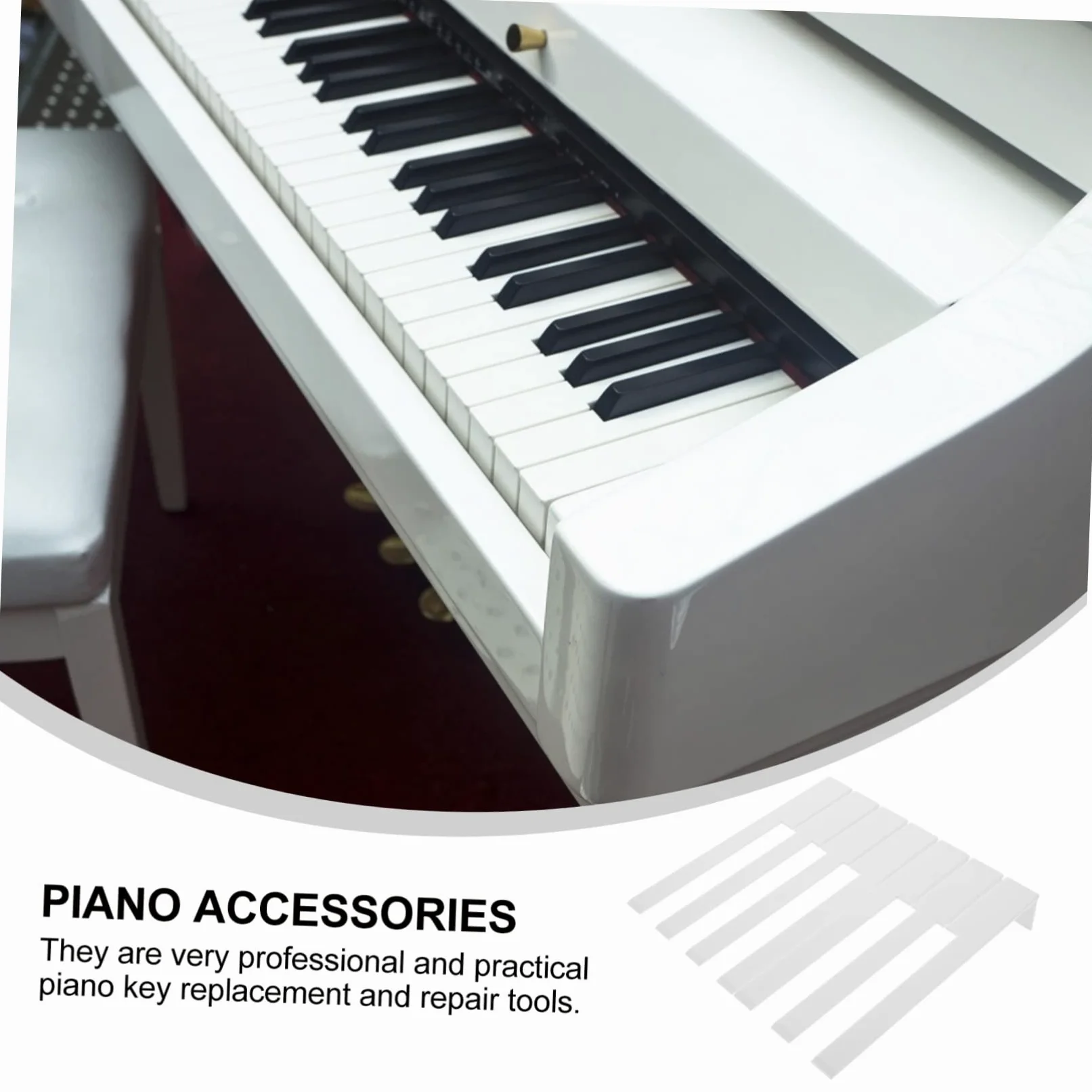 Kisangel Kit 52 Pezzi Tasti di Ricambio Pianola per Pianoforte Verticale in Acrilico Strumenti Riparazione Professionale e Uso Personale