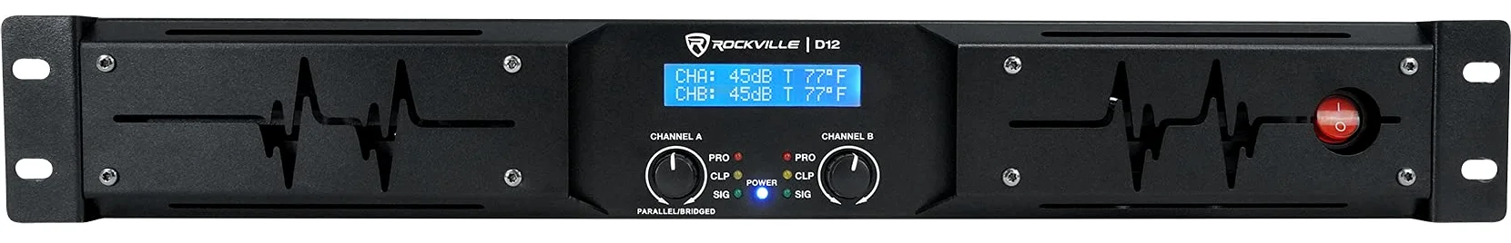 Rockville D12 5000w Picco/1400w RMS Amplificatore di Potenza 2 Canali Classe D Pro/DJ Amp
